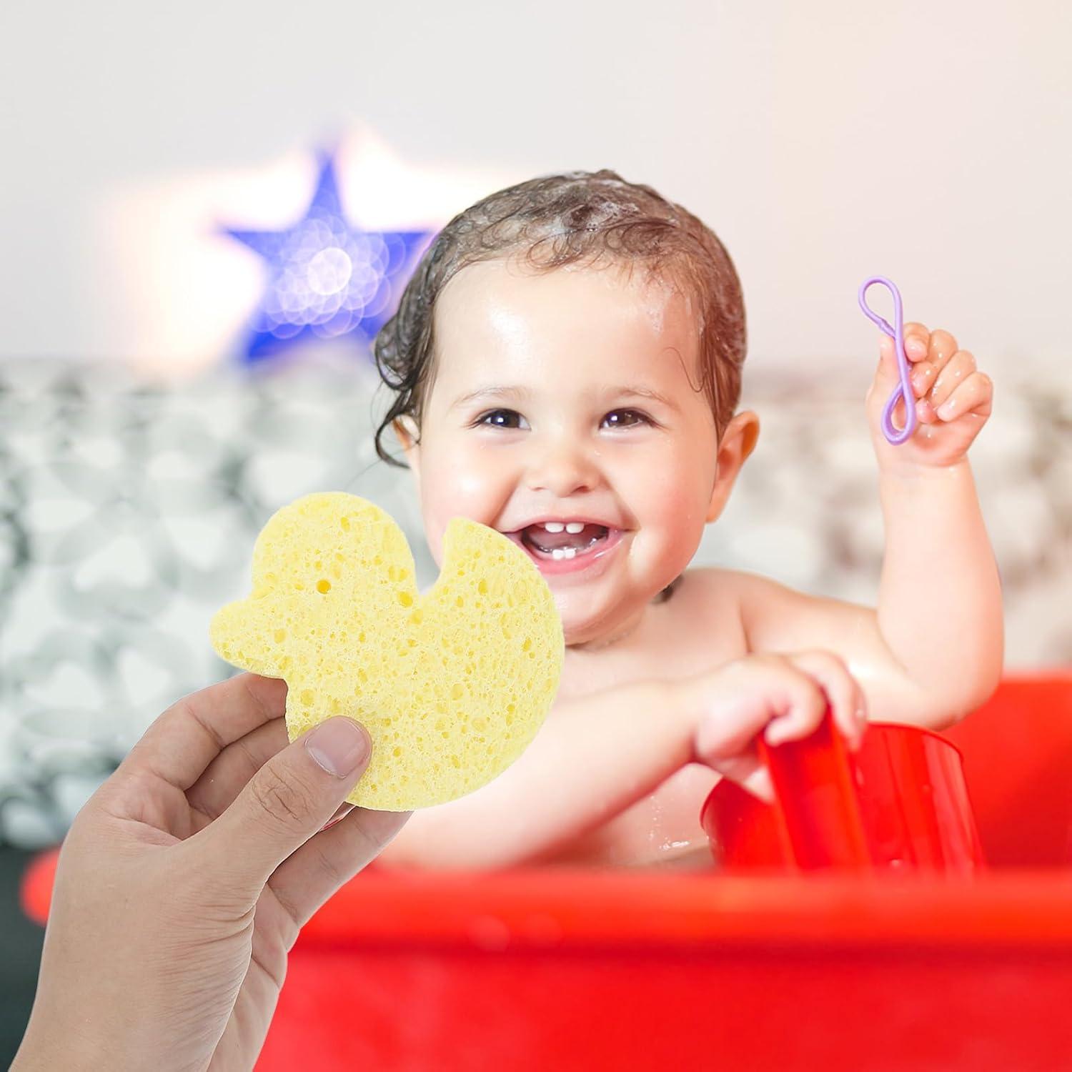 Esponja de Baño Linda Pato Amarillo Minkissy 12x10cm Suave