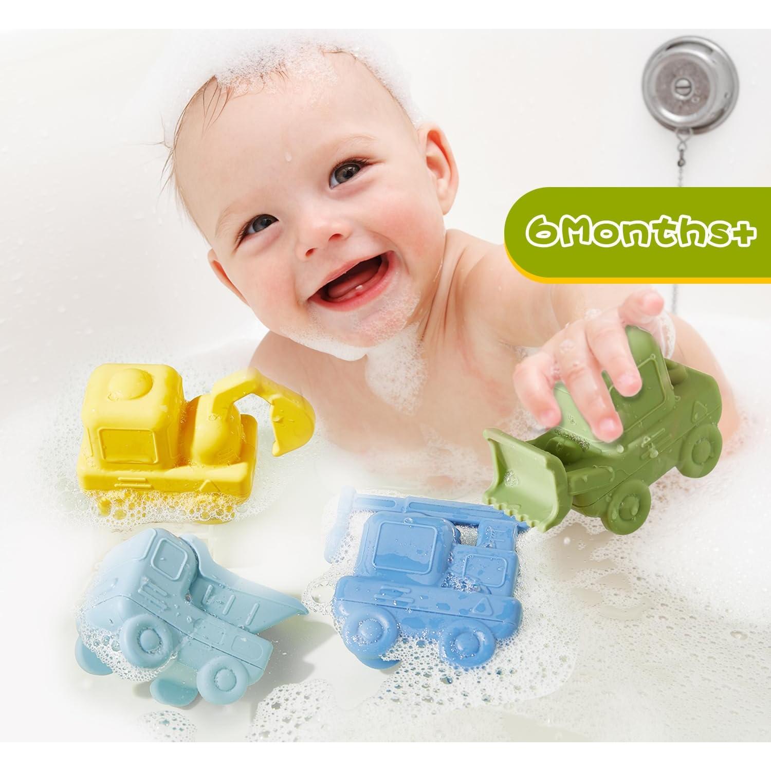 Juguetes de Baño AMCHSURI 4 Pack Silicona Apto Lavavajillas