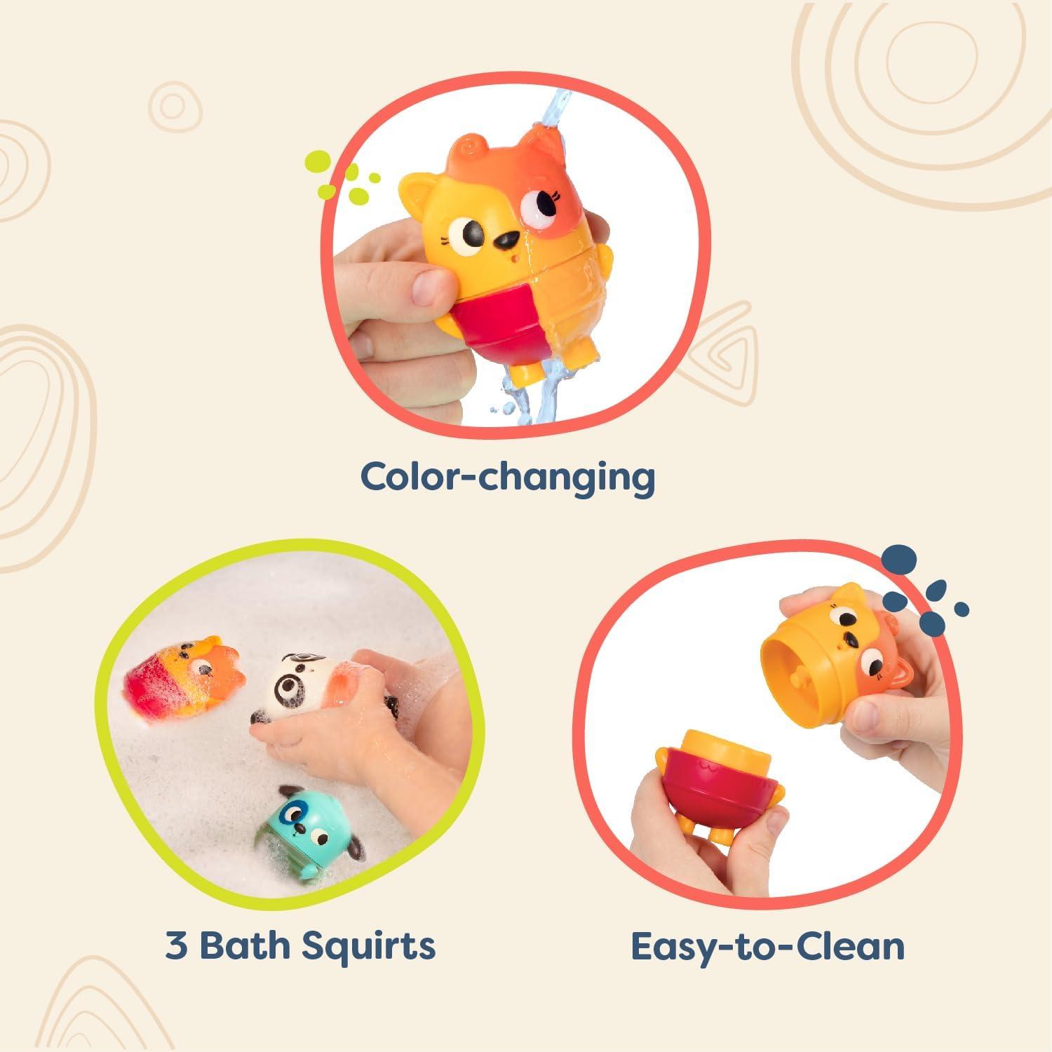 Juguetes de baño B. toys Squish & Splash 3 Animales 6+ meses