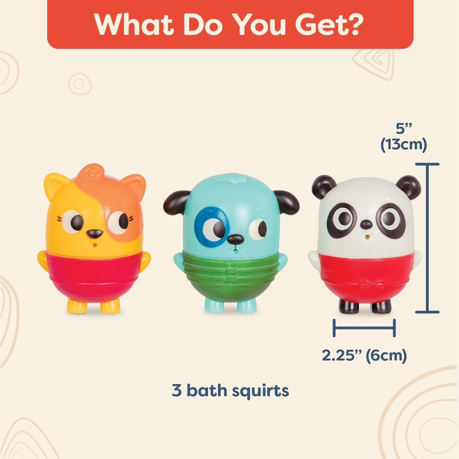 Juguetes de baño B. toys Squish & Splash 3 Animales 6+ meses