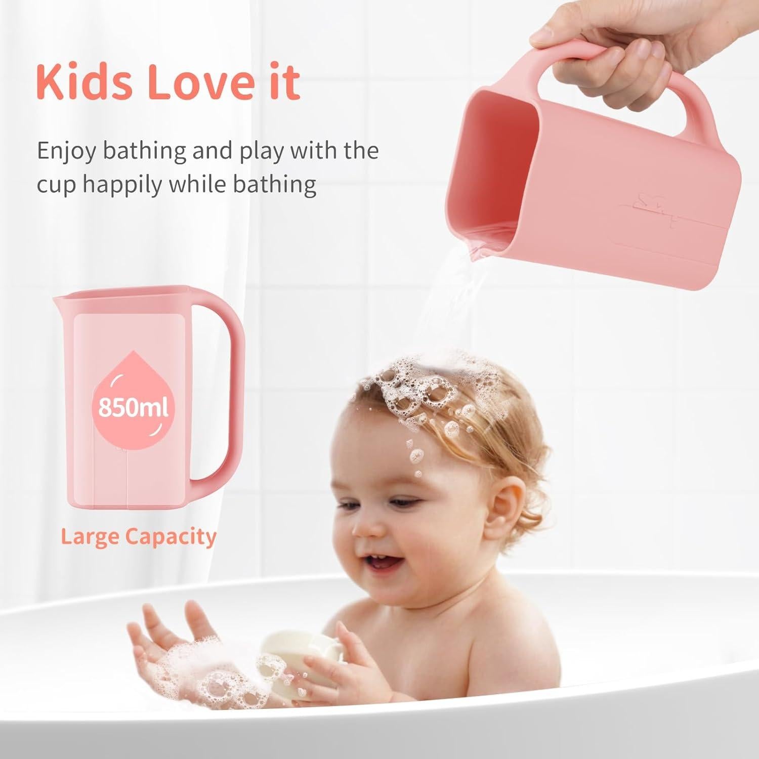 Taza de Enjuague para Bebés CAROFAFA Rosa 850 mL Silicona