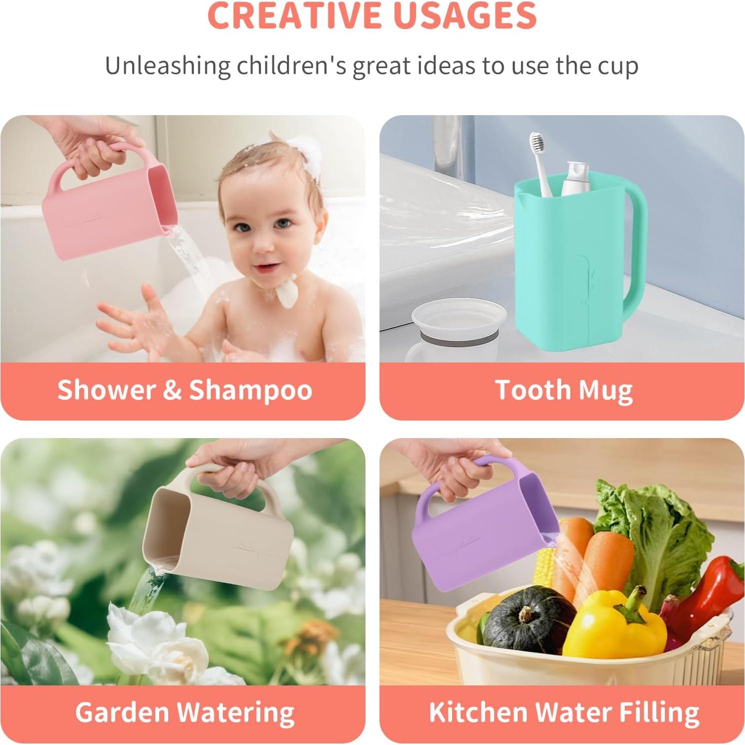 Taza de Enjuague para Bebés CAROFAFA Rosa 850 mL Silicona