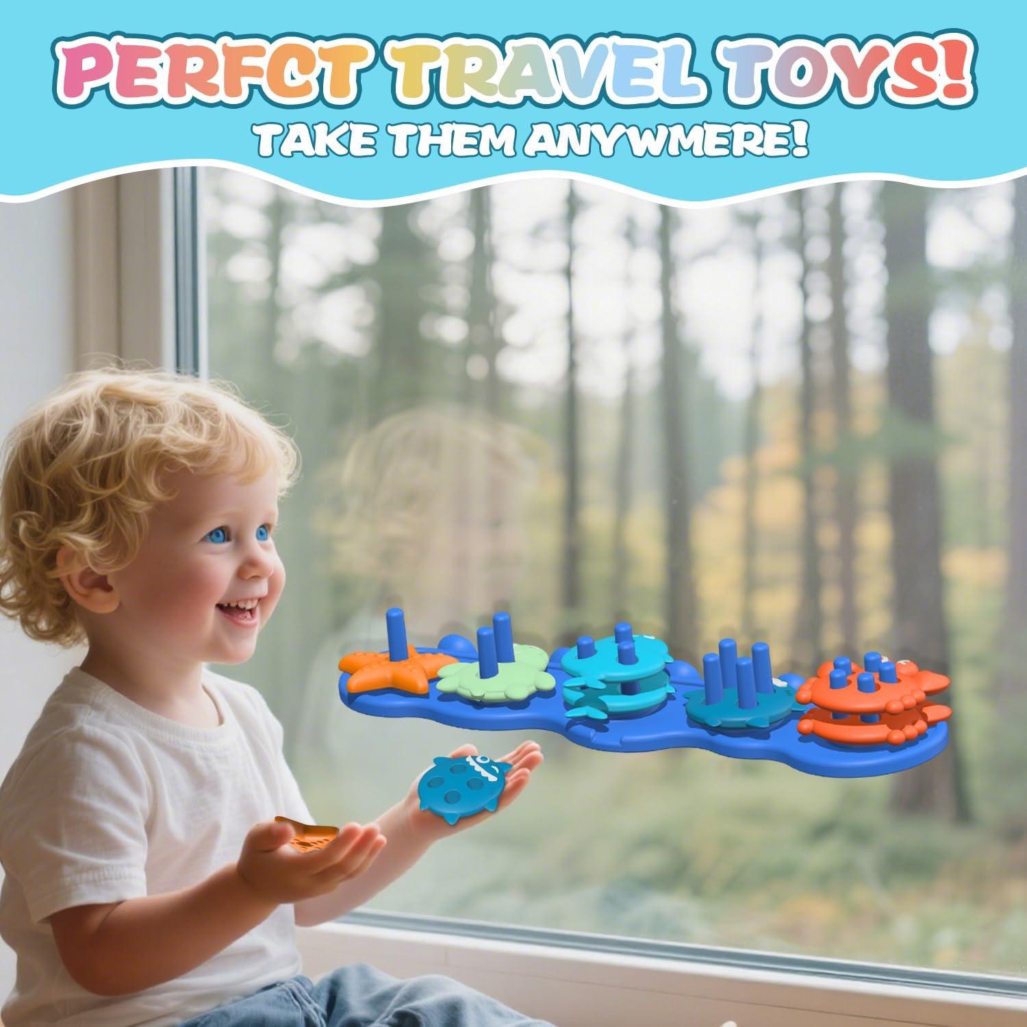 Juguetes de Baño de Silicona para Bebés - 10 Piezas Flotantes