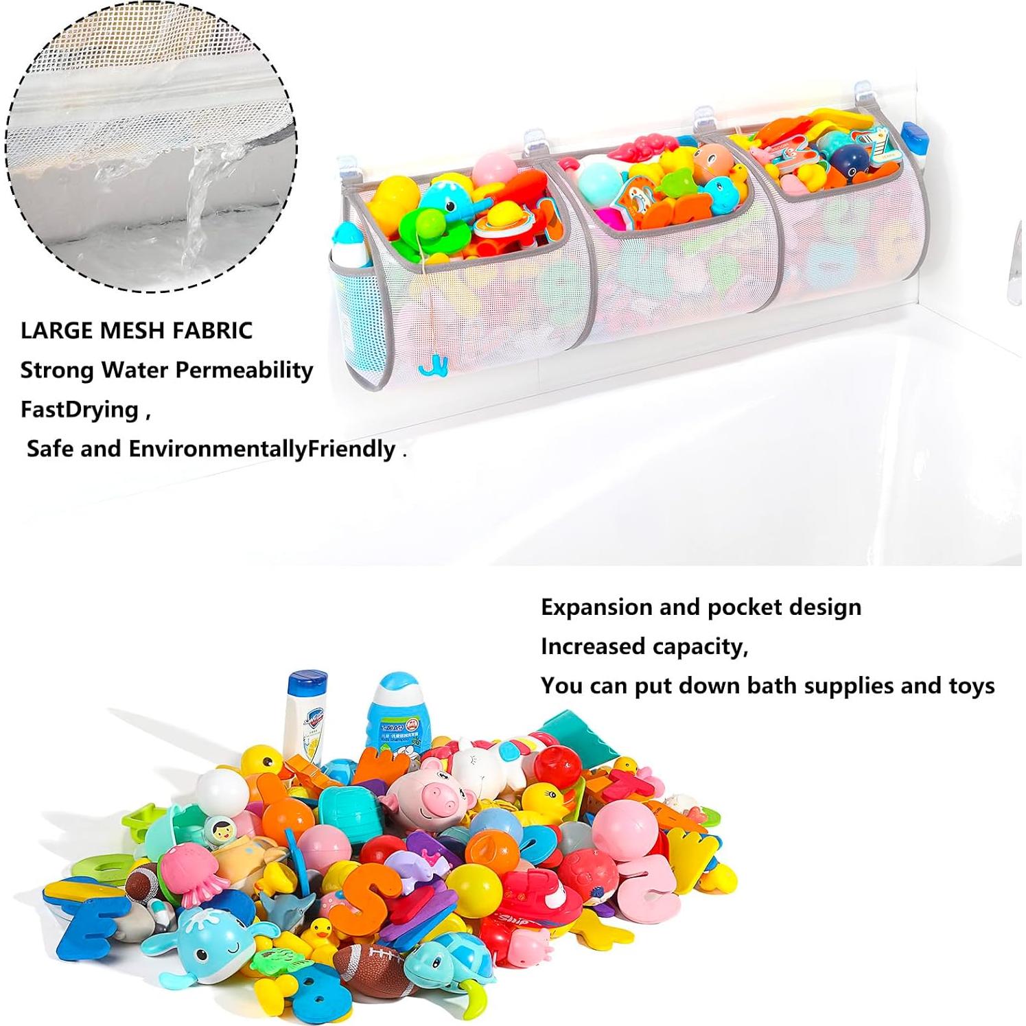 Soporte de Juguetes de Baño Ligereza 30x8.7 cm, Malla Organizador
