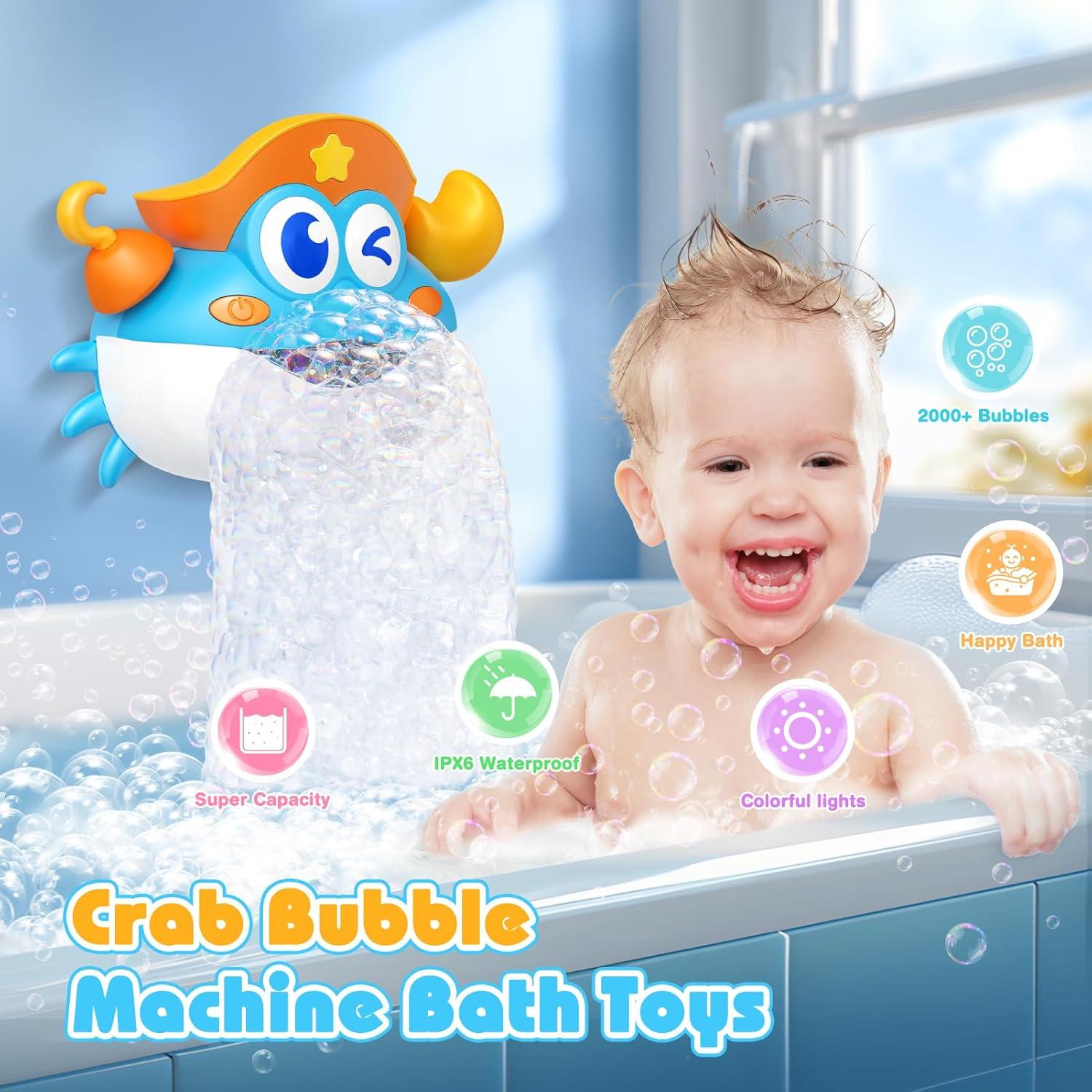 Máquina de Burbujas de Baño Cangrejo Toyjolka con Luces LED