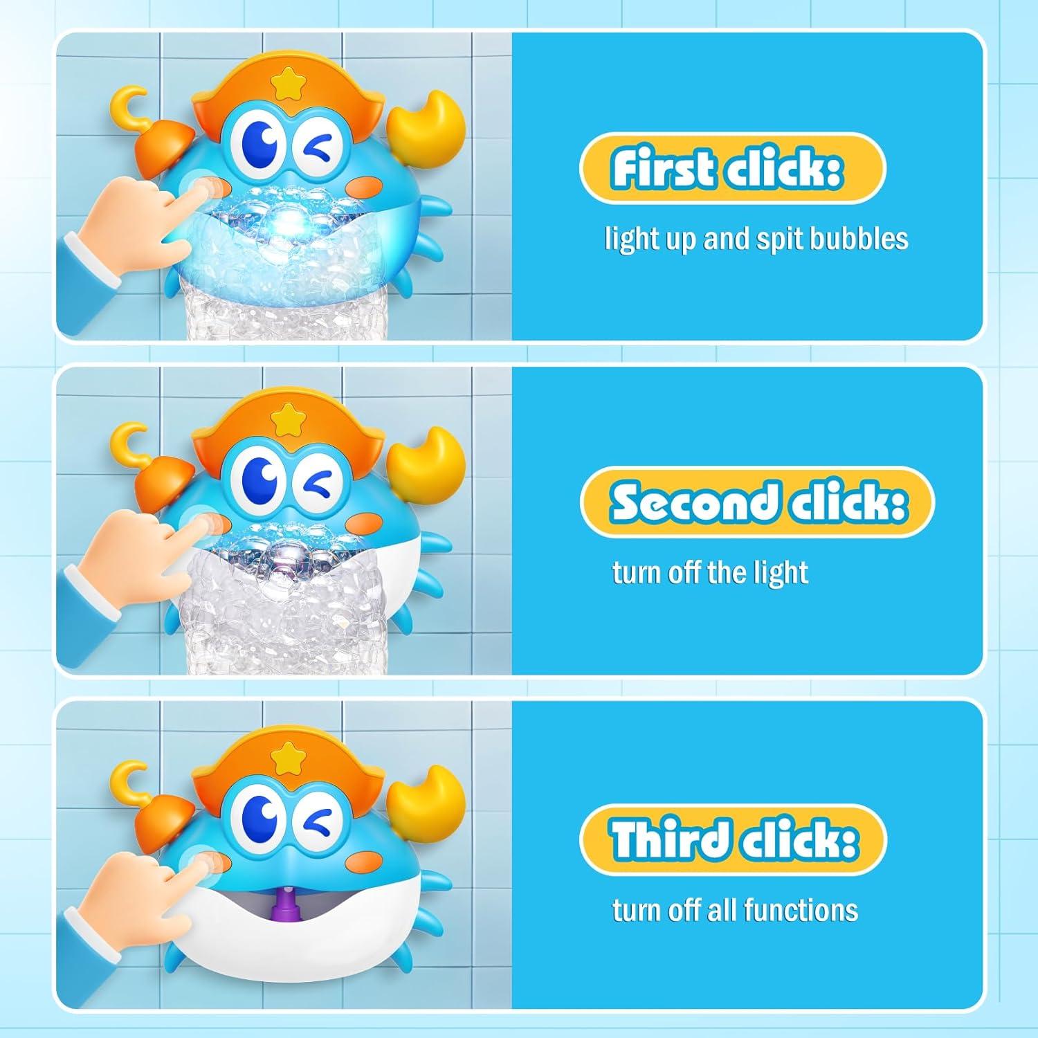 Máquina de Burbujas de Baño Cangrejo Toyjolka con Luces LED