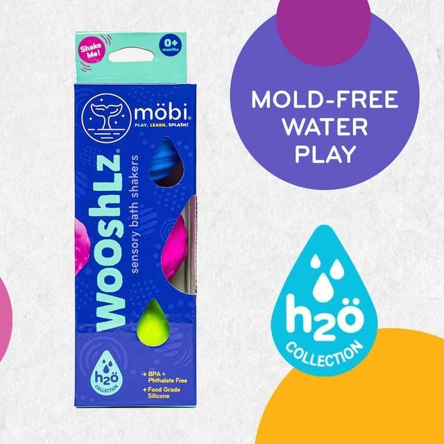 Shakers de Baño Mobi Wooshlz - 3 Bolas Sensoriales para Bebés