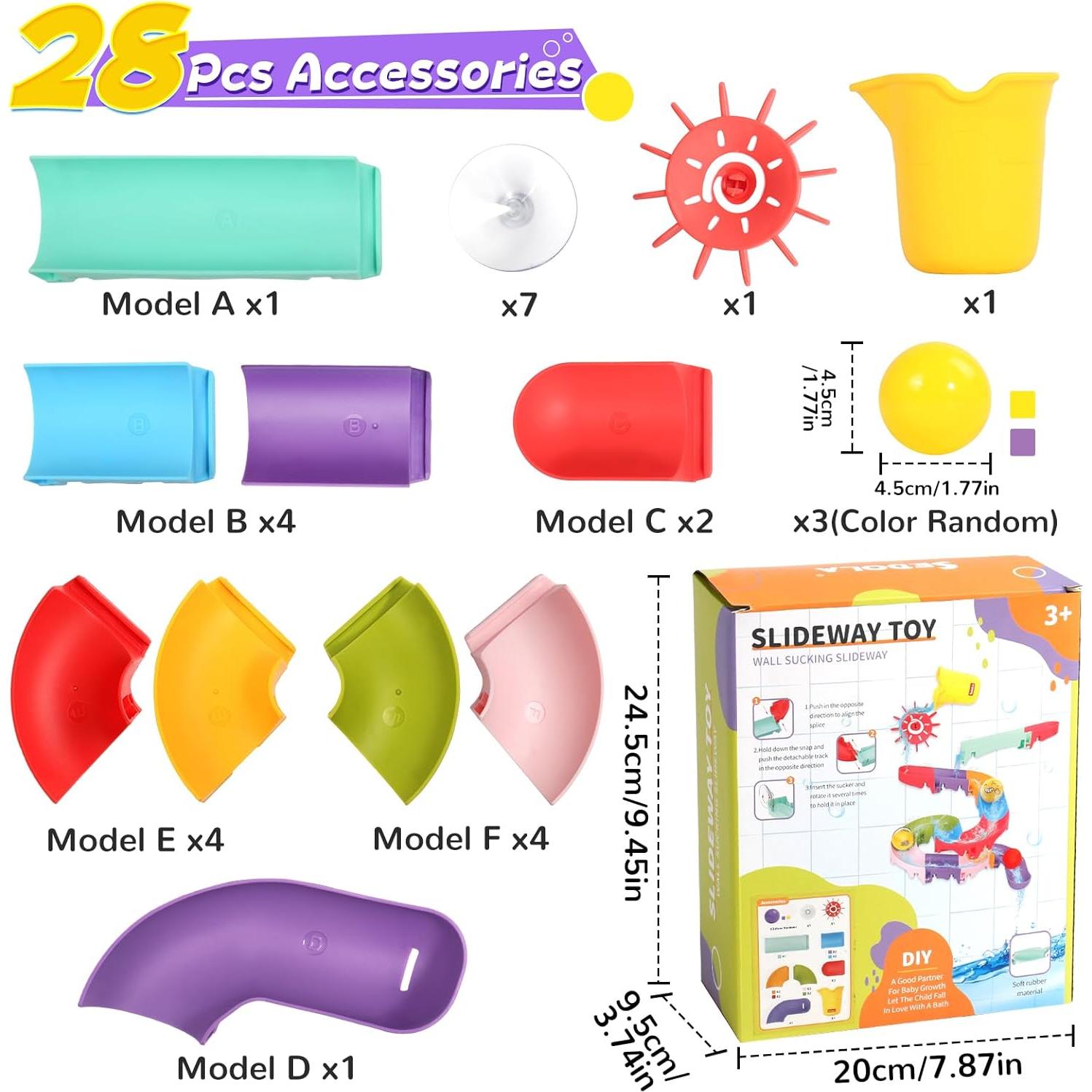 Juguetes de baño Fajiabao para niños 1-5 años, pista DIY