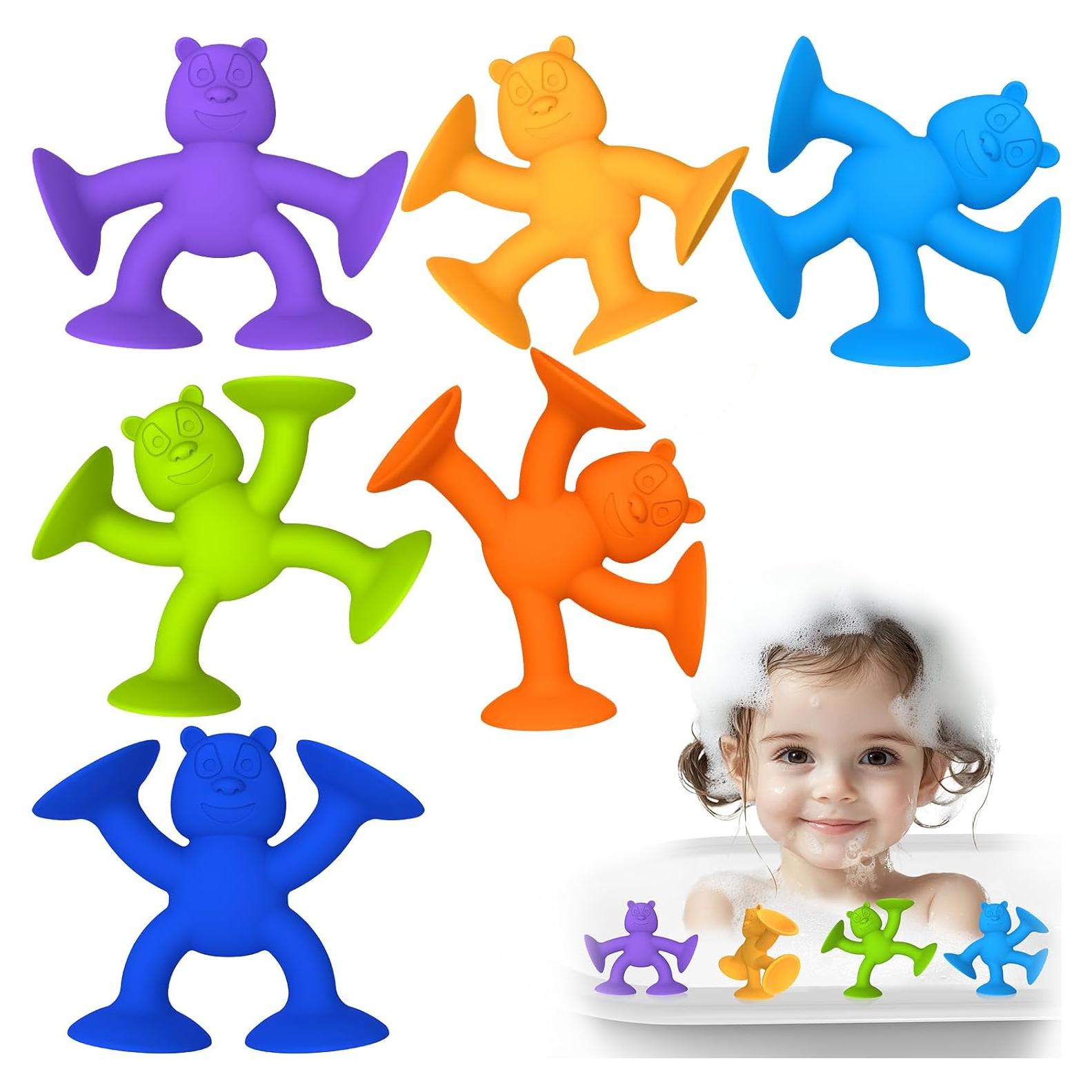 Juguetes de baño de silicona con ventosas 6 PCS para bebés