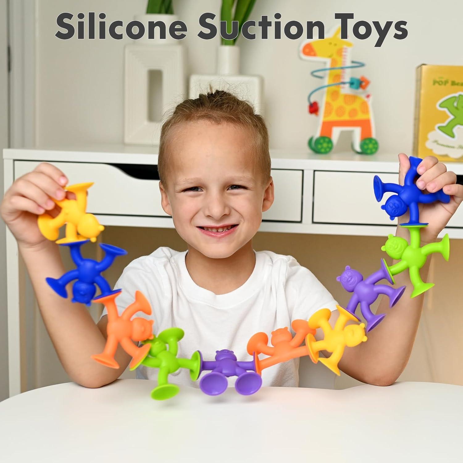 Juguetes de baño de silicona con ventosas 6 PCS para bebés