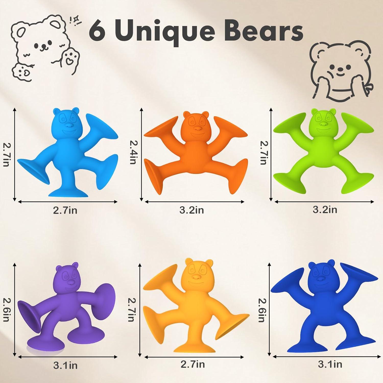 Juguetes de baño de silicona con ventosas 6 PCS para bebés