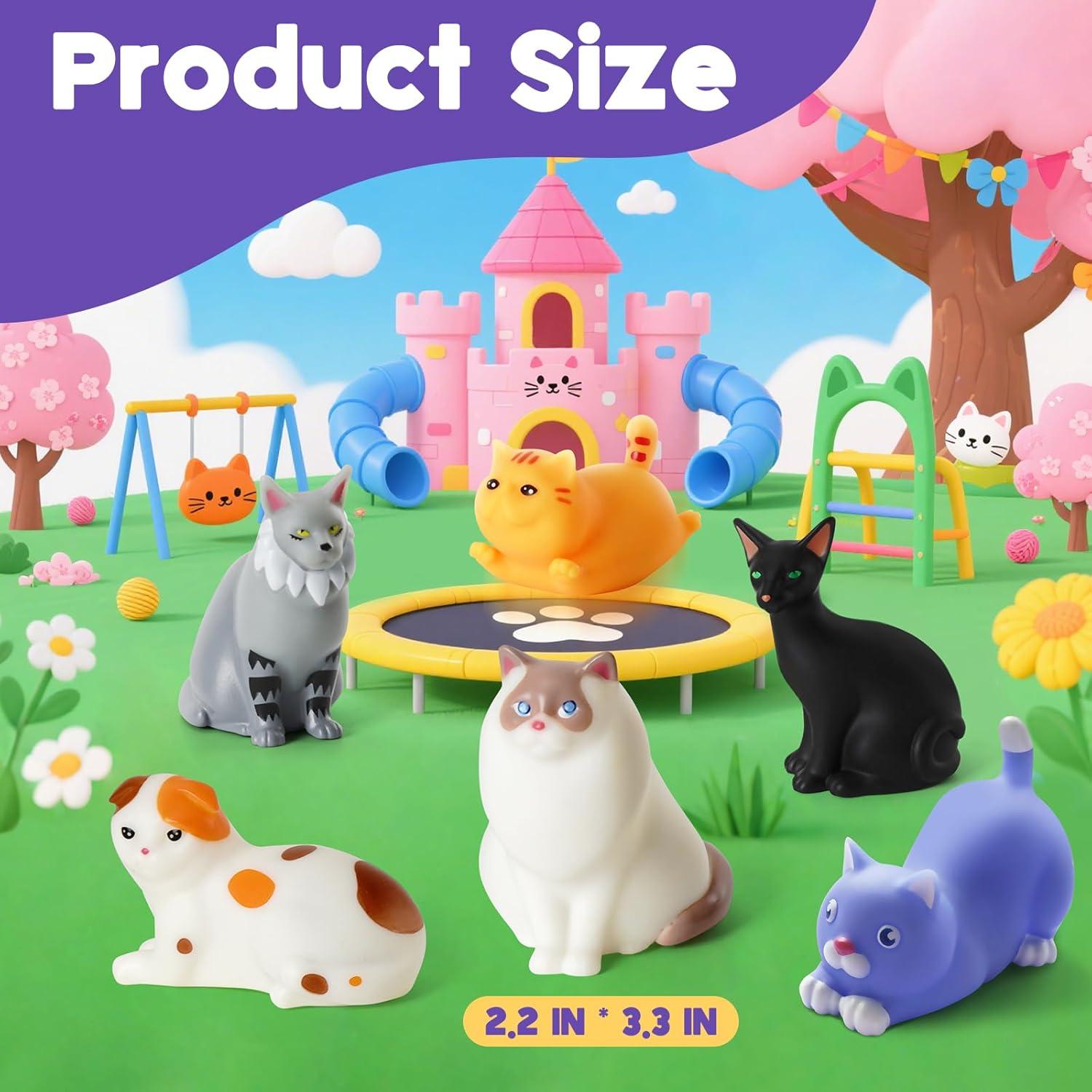 Set de 6 Juguetes de Baño Iluminados Gato VIBOYLAR 6.35 cm