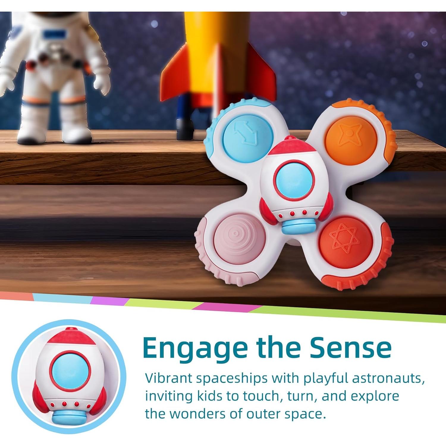 Juguetes de baño giratorios LiKee para bebés 12-18 meses