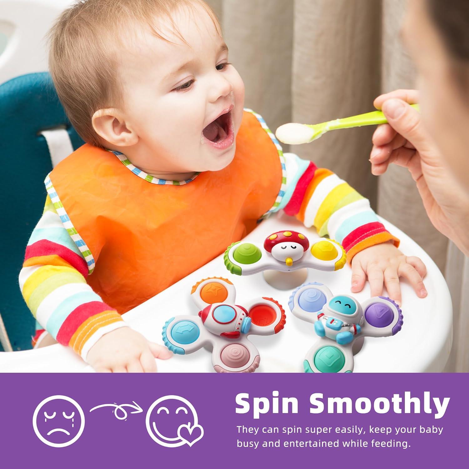 Juguetes de baño giratorios LiKee para bebés 12-18 meses