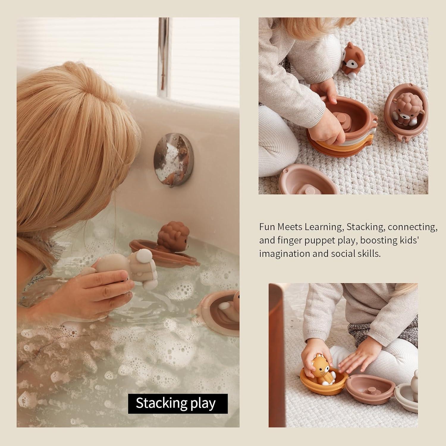 Juguetes de baño Nueplay para niños 18 meses, set 12 piezas