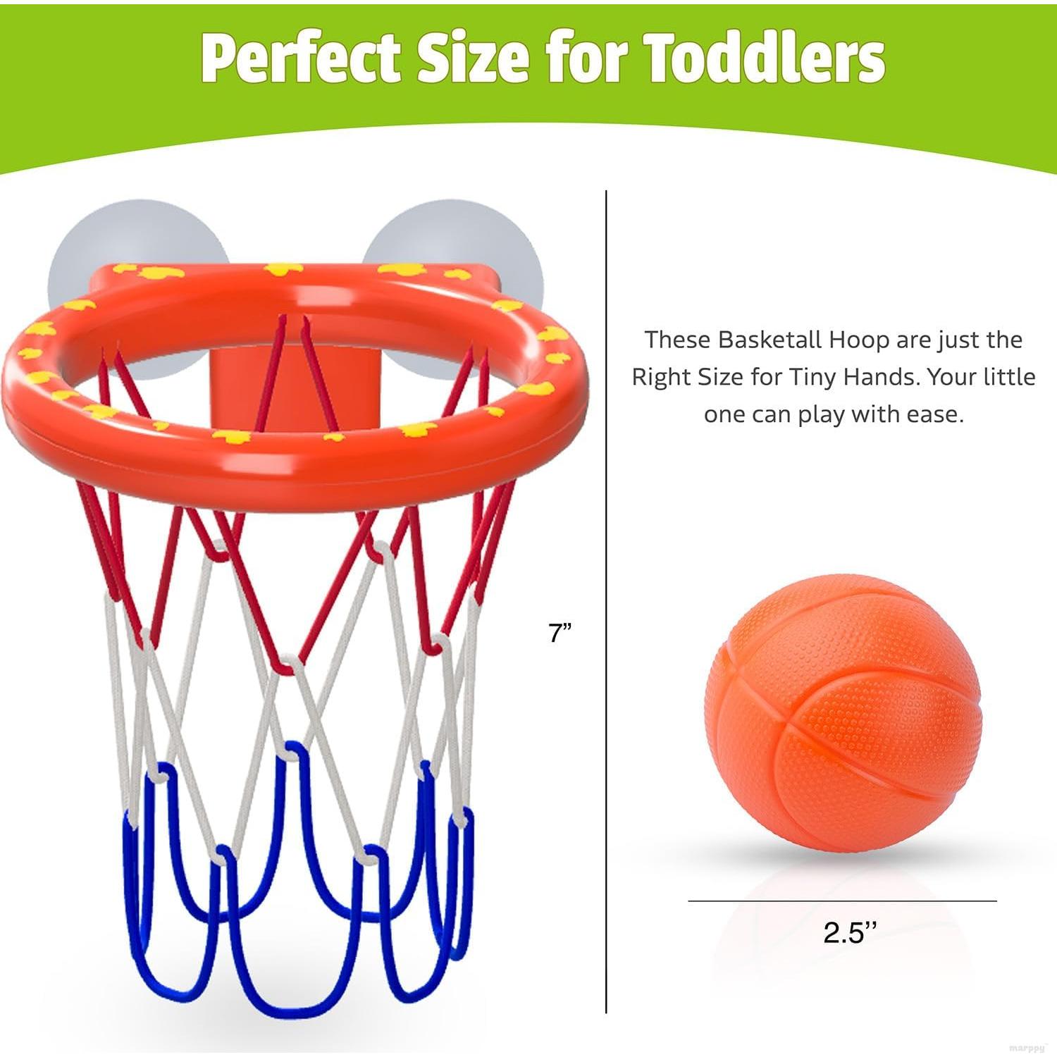 Aro de Baloncesto para Baño MARPPY con 3 Pelotas - Juguetes de Baño