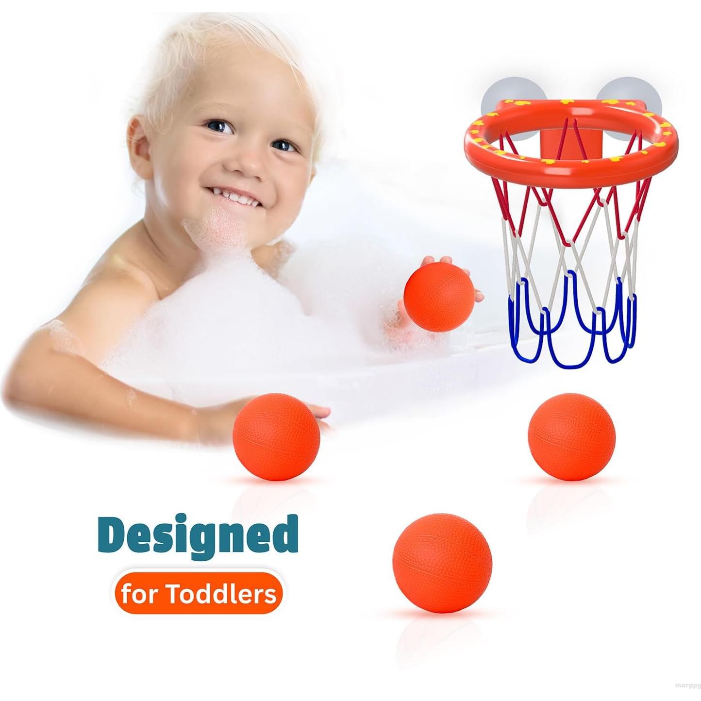 Aro de Baloncesto para Baño Marppy con 4 Pelotas para Niños