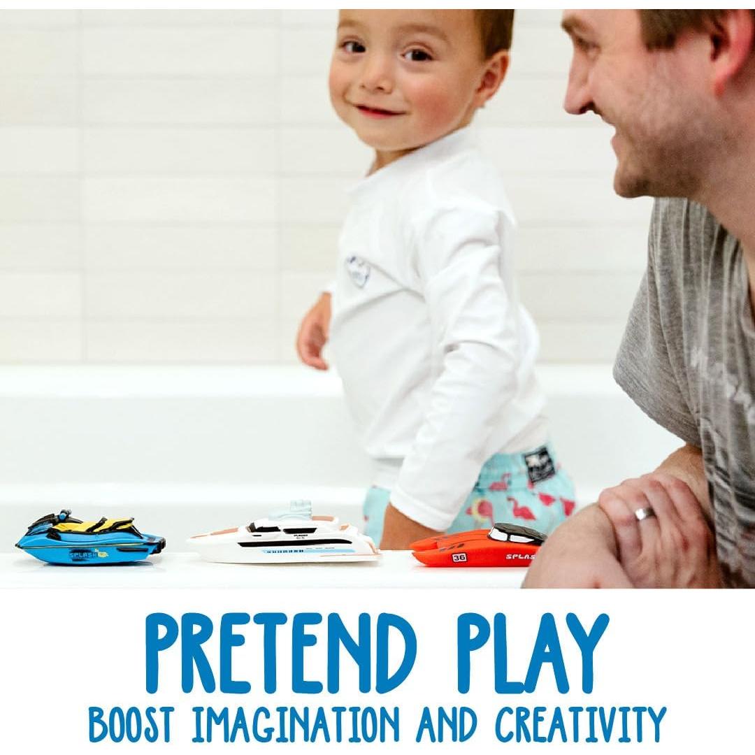 Juguetes de Baño SplashEZ - Barcos Flotantes Sin Moho - Paquete de 3