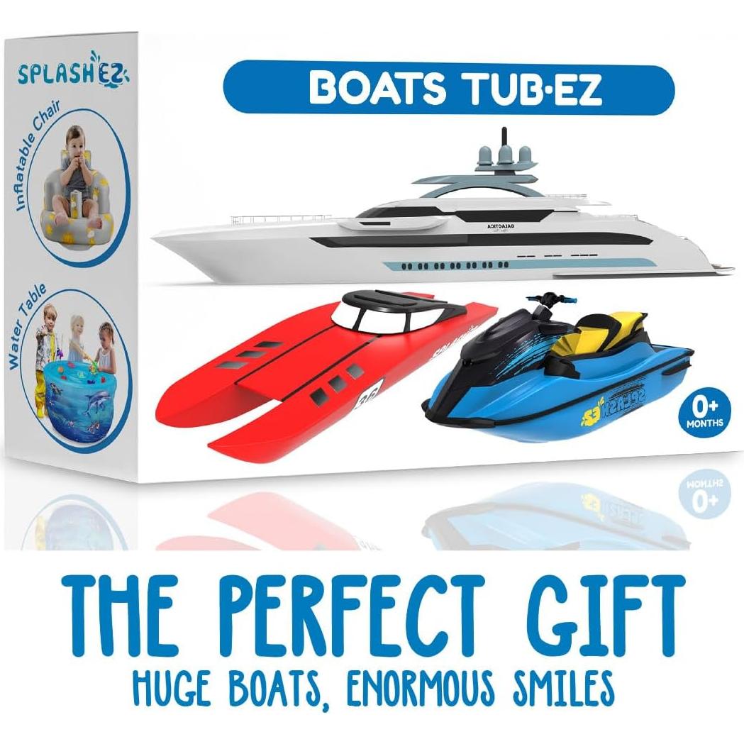 Juguetes de Baño SplashEZ - Barcos Flotantes Sin Moho - Paquete de 3