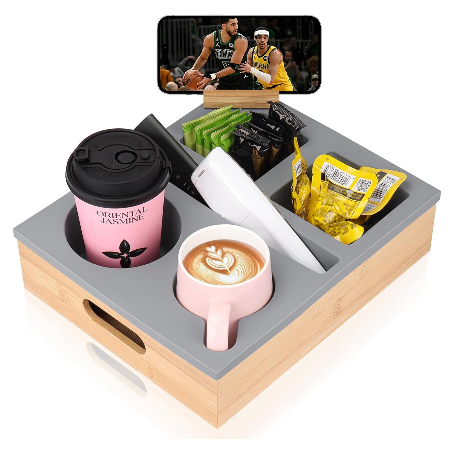 Bandeja para Portavasos ByNaRIX Sofá 30x25cm Gris