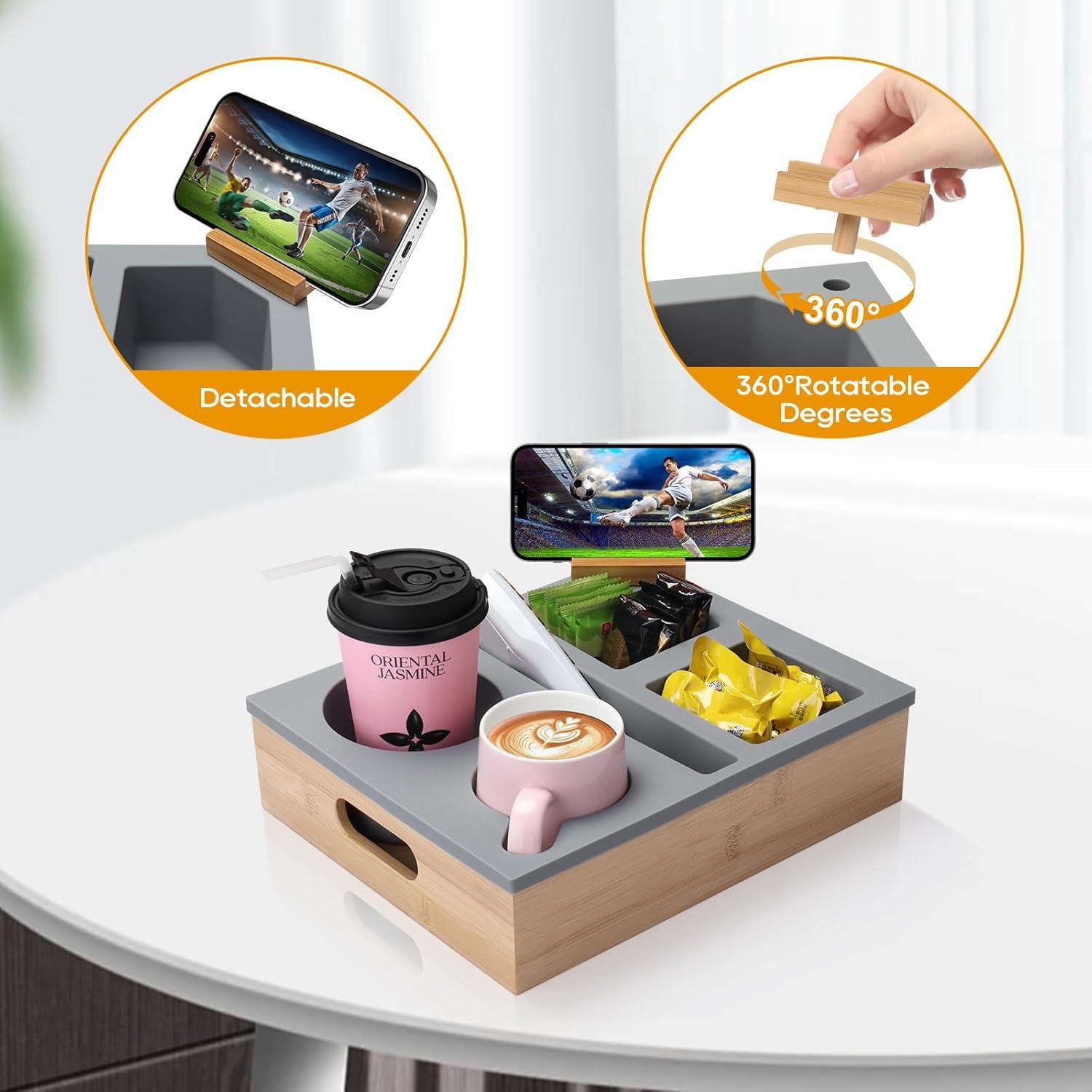 Bandeja para Portavasos ByNaRIX Sofá 30x25cm Gris