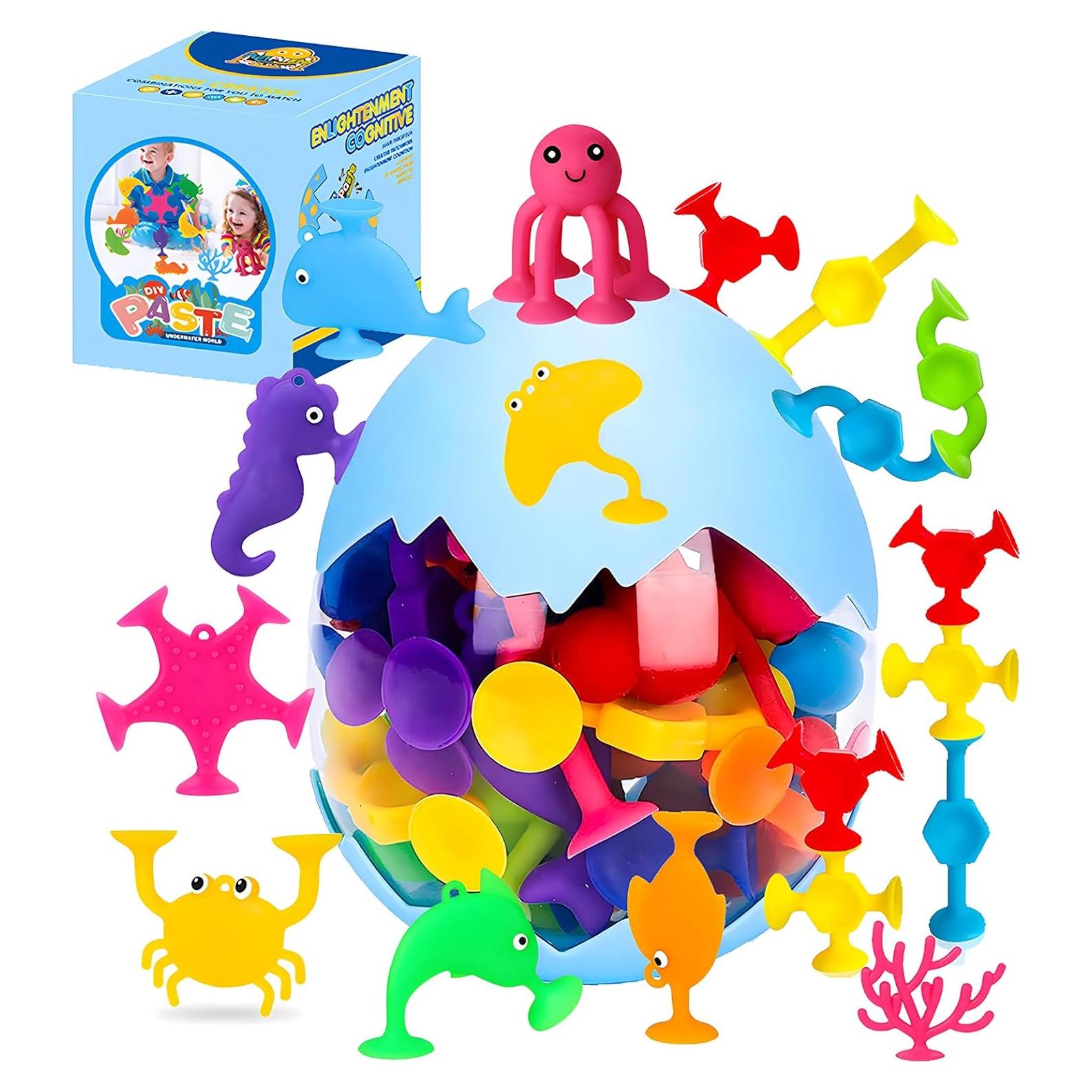 Juguetes de Baño de Ventosa HYSZXUS - 27 Piezas para Niños