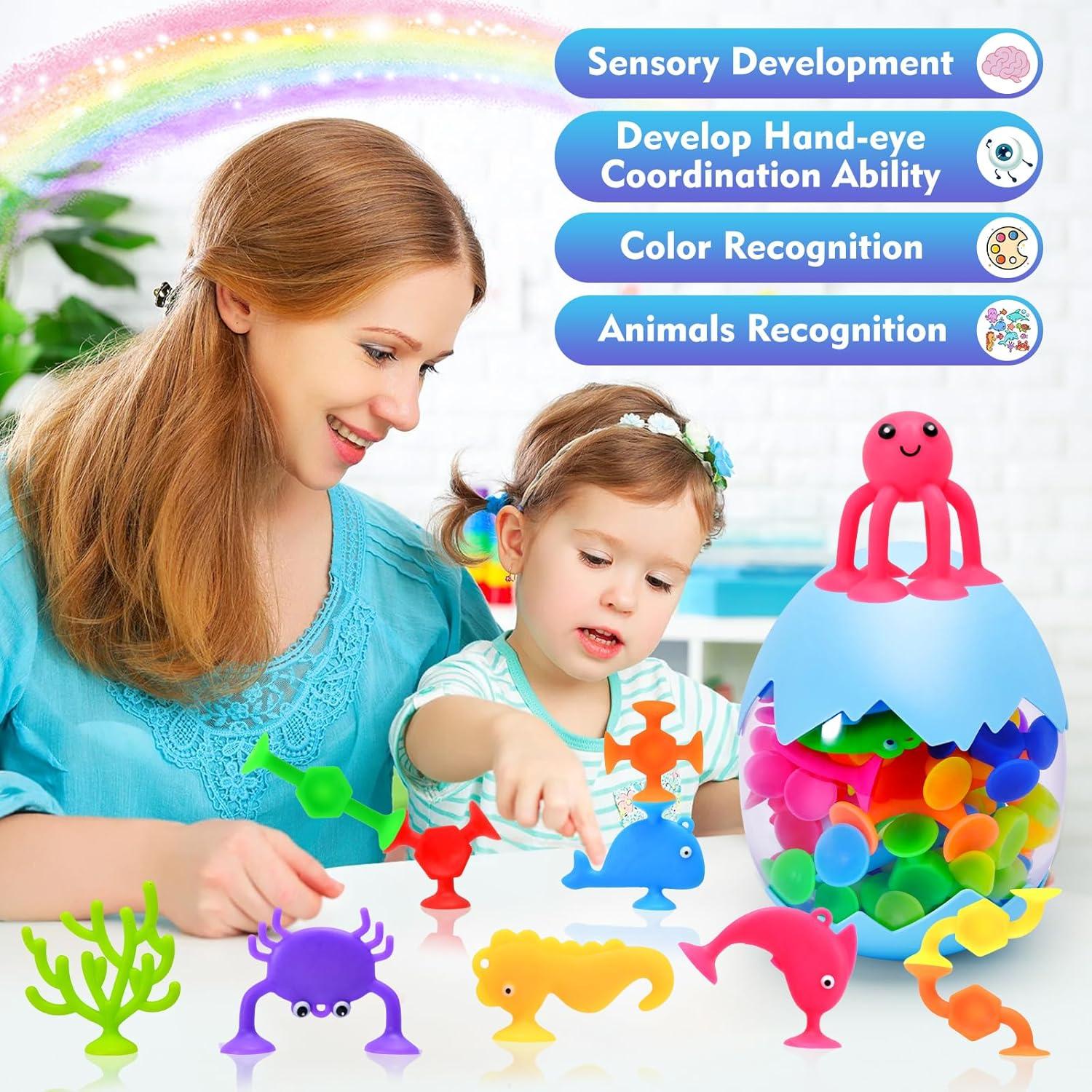 Juguetes de Baño de Ventosa HYSZXUS - 27 Piezas para Niños