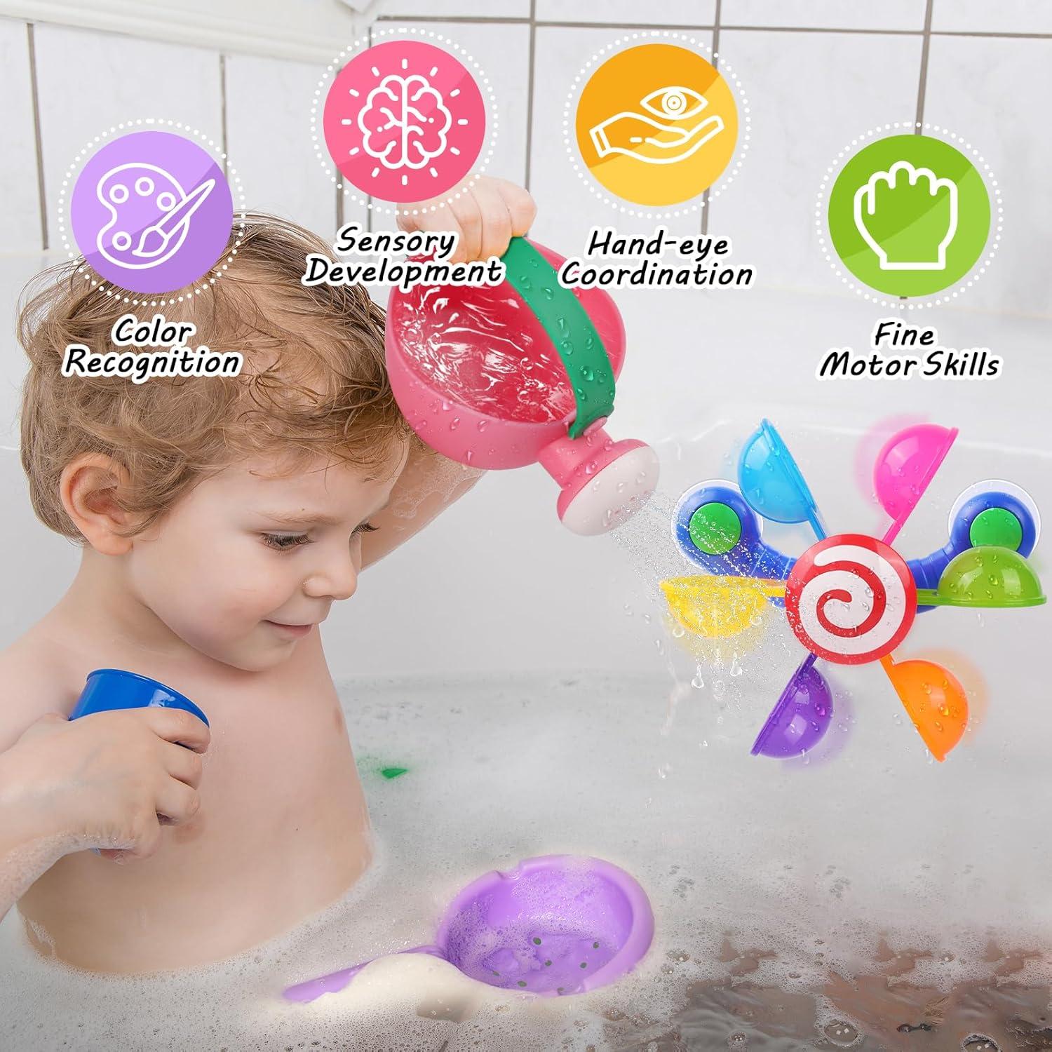 Juego de 3 Juguetes de Baño Oukitoymer para Bebés