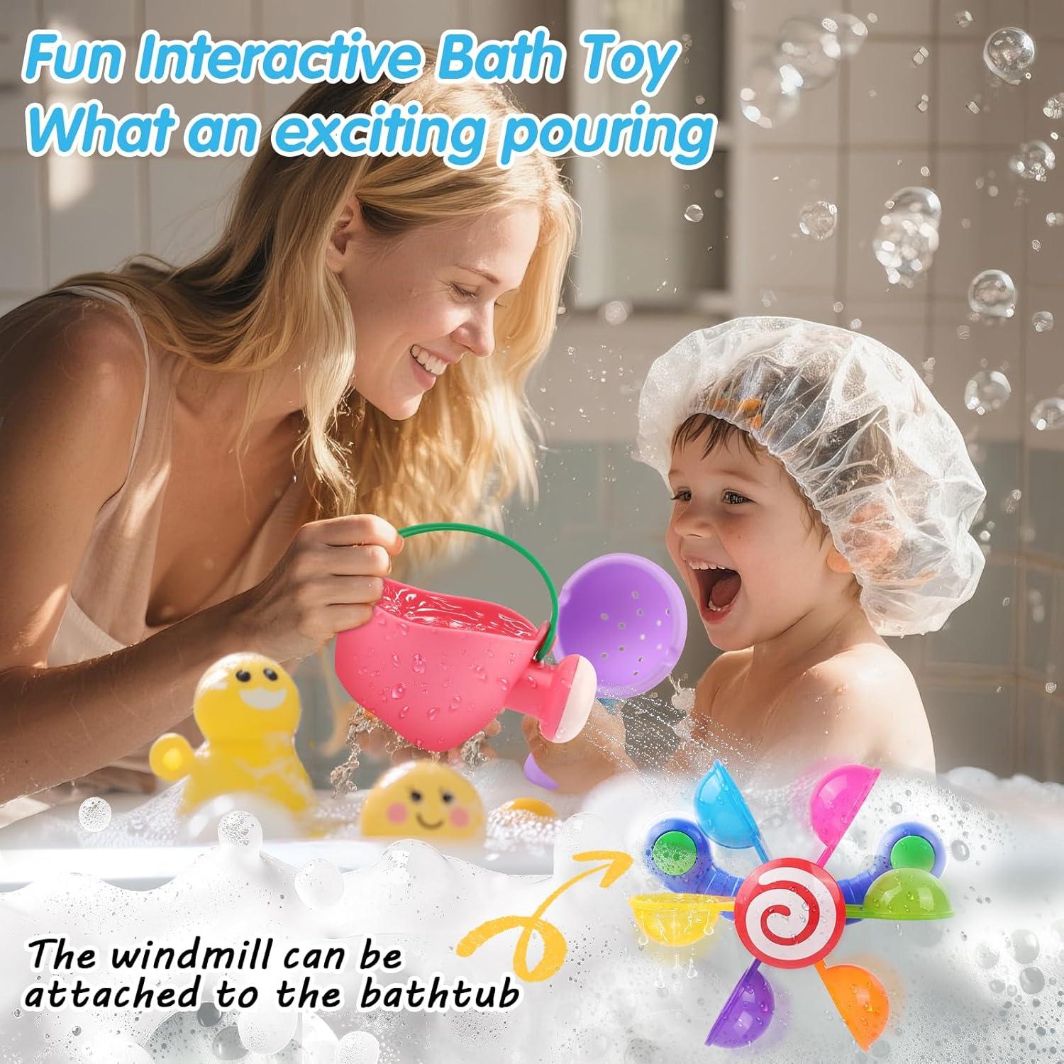 Juego de 3 Juguetes de Baño Oukitoymer para Bebés