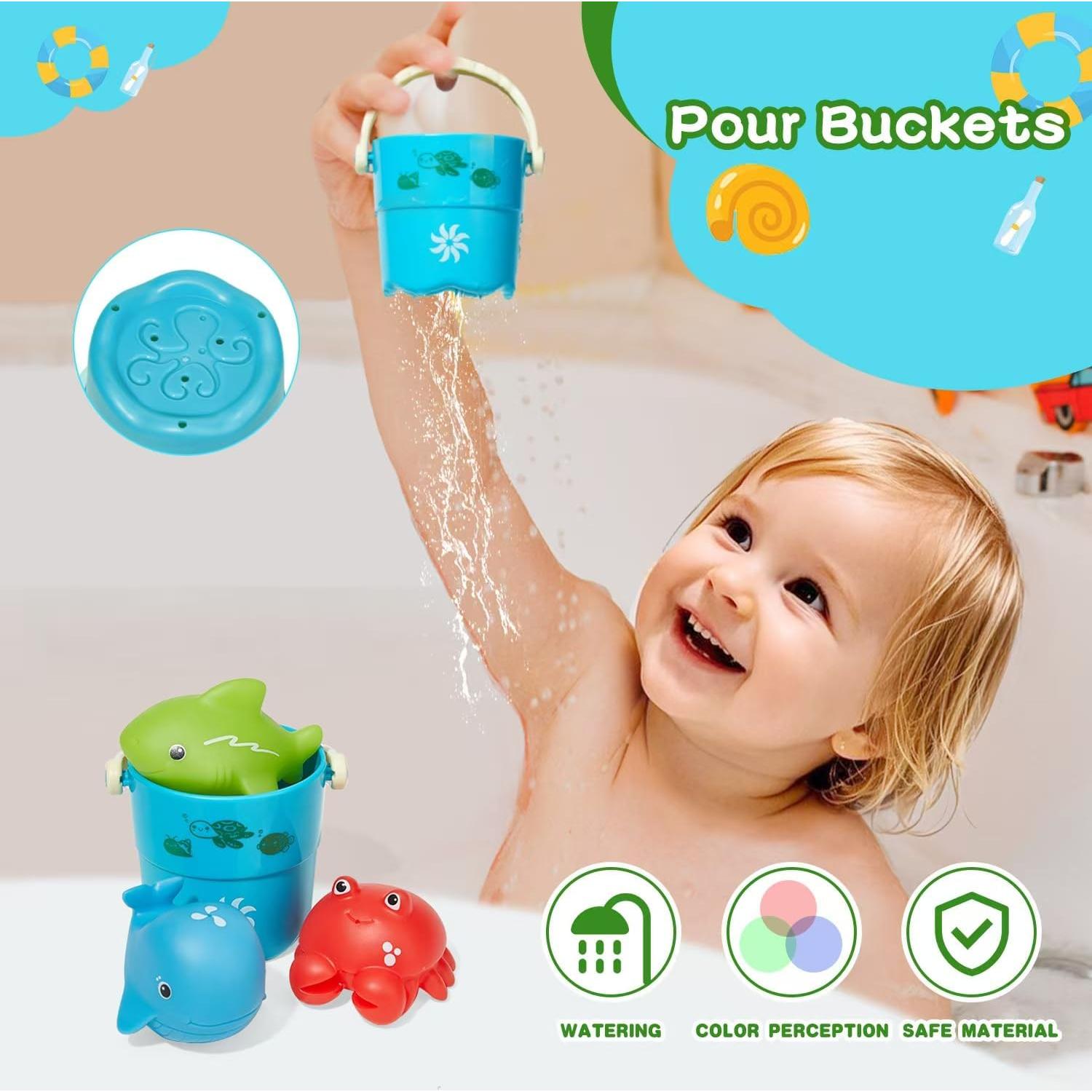 Juguetes de Baño para Bebés Amchsuri 16PCS con Regadera