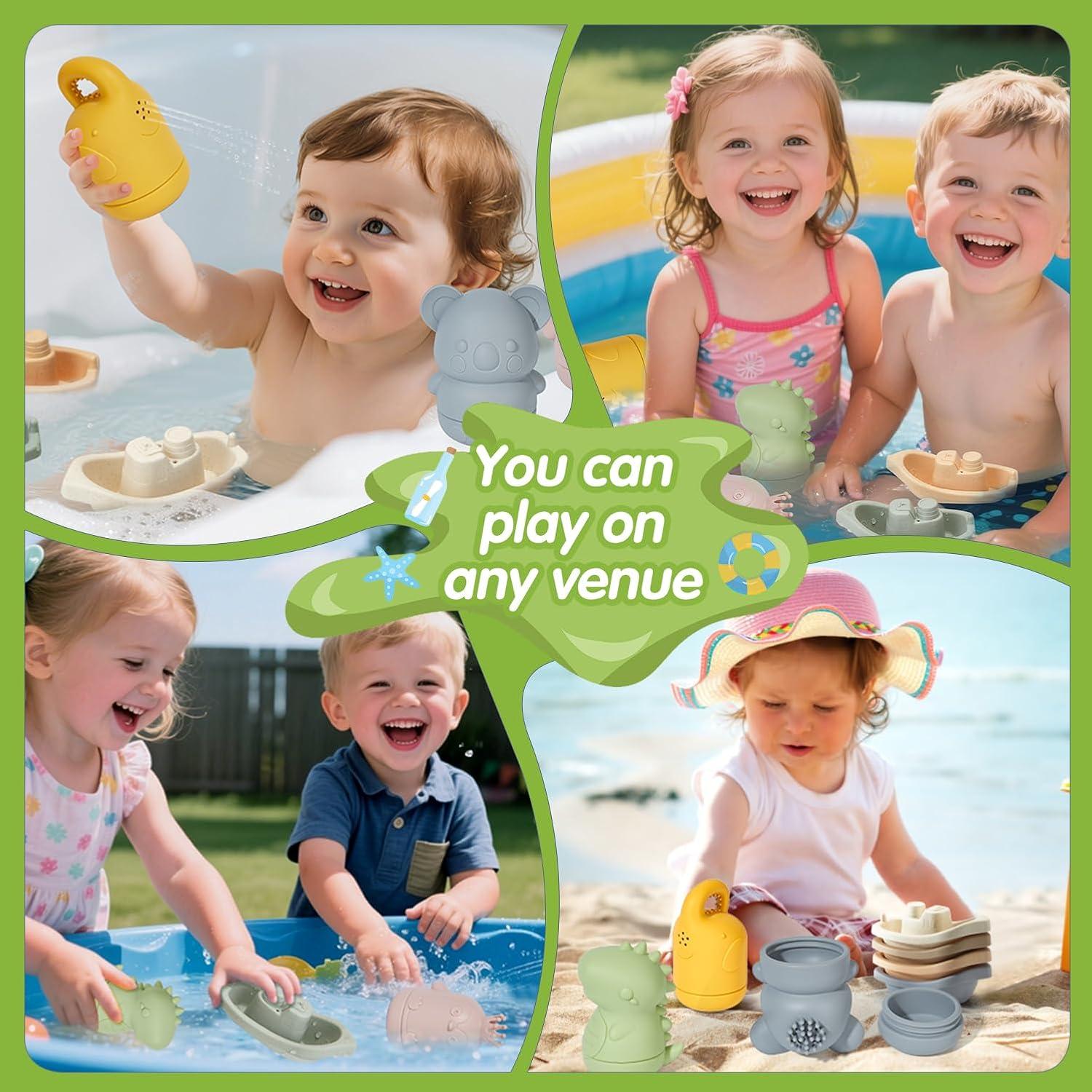 Juguetes de Baño Libres de Moho AMCHSURI 9PCS para Bebés