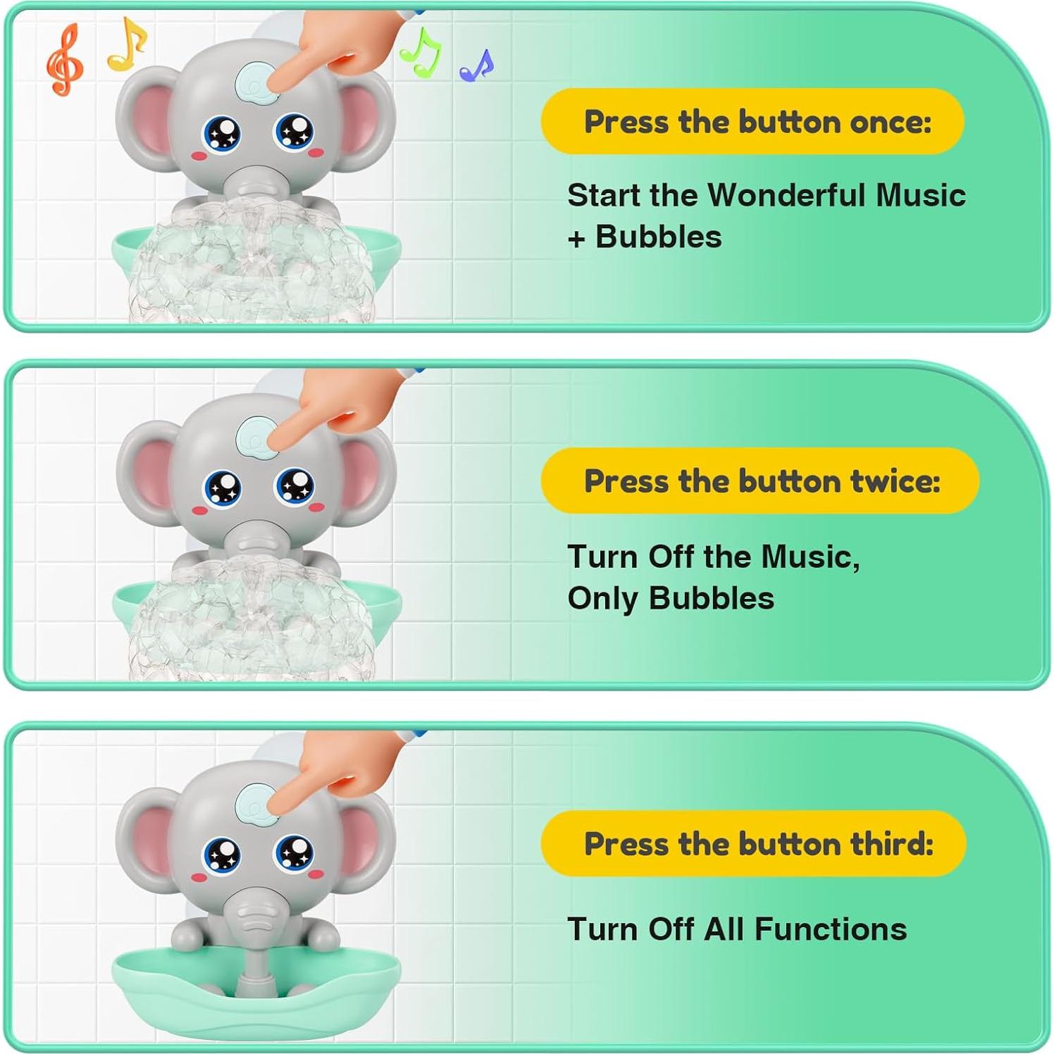 Máquina de Burbujas Elefante CAHILON para Baño Gris