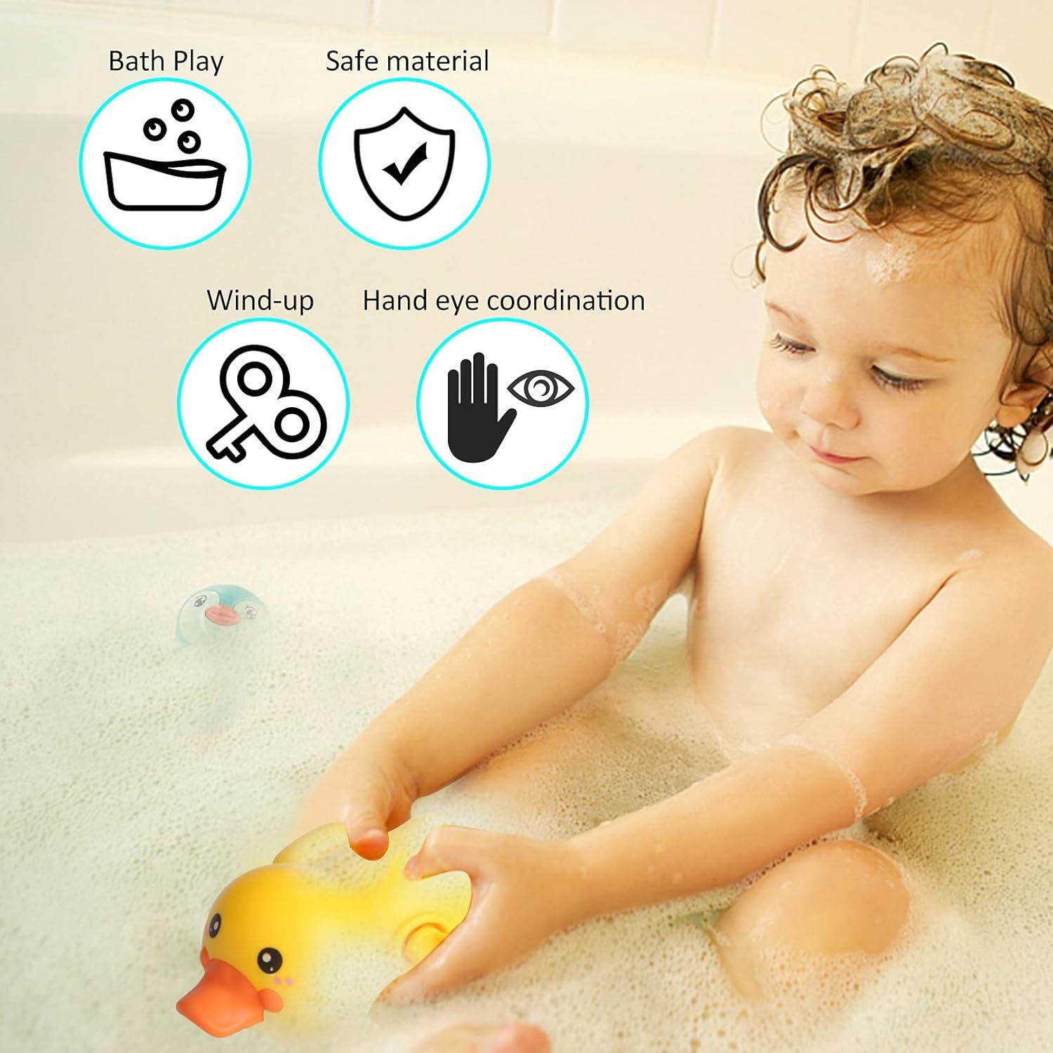 Juguetes de baño Dmeixs 4 Piezas Pingüino y Pato para Bebés