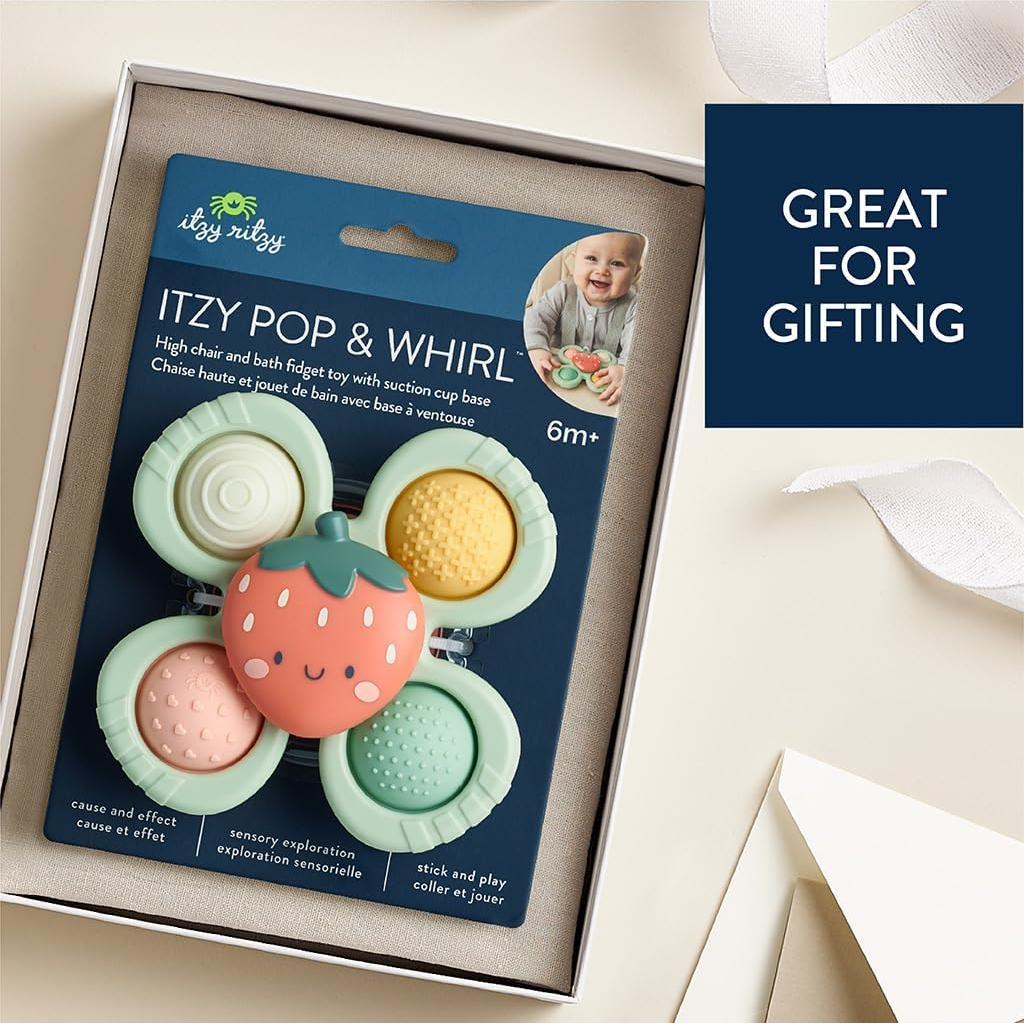 Juguete sensorial Itzy Ritzy Pop & Whirl para bebés - Fresa