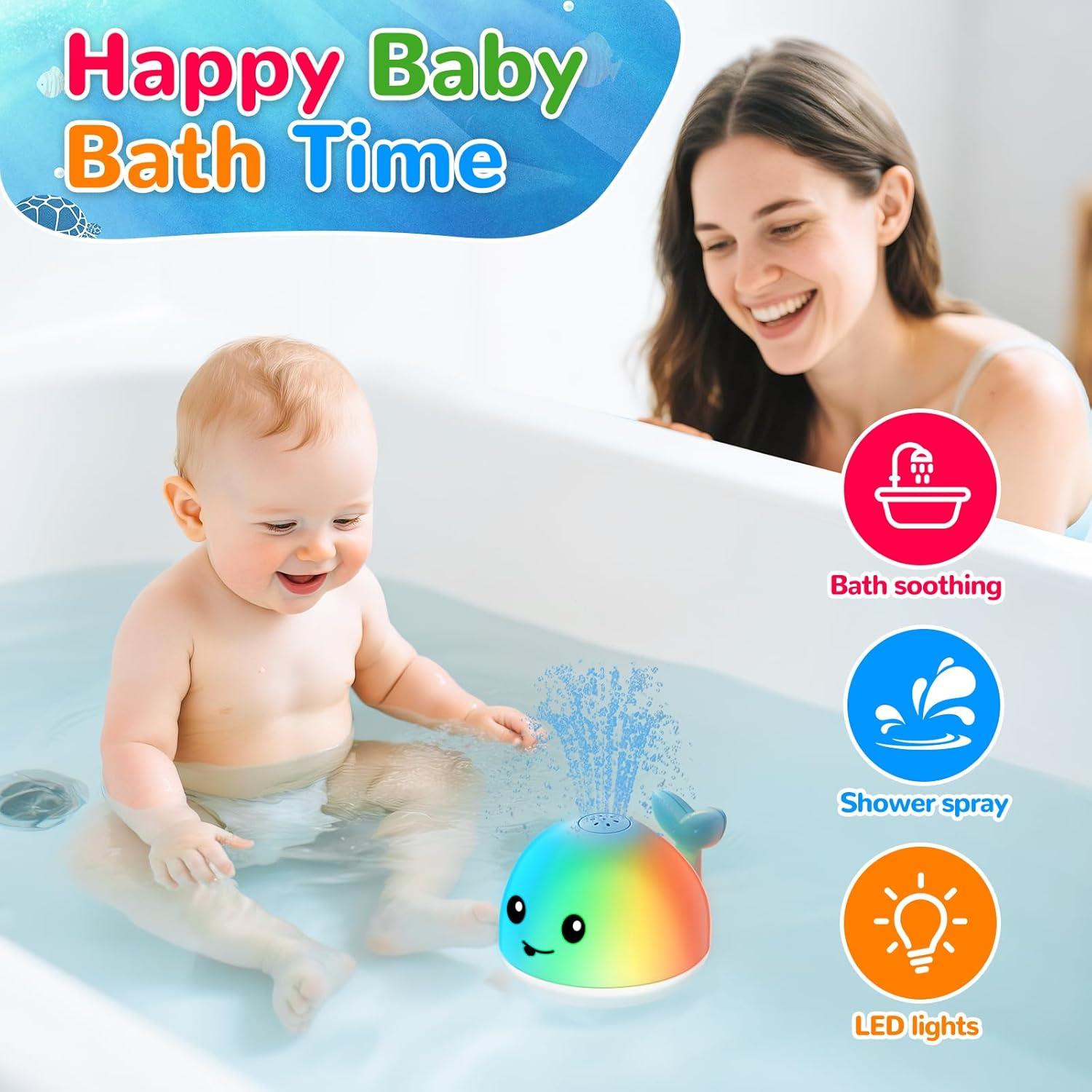 Juguete de Baño Ballena Iluminada para Bebés 6-36 Meses