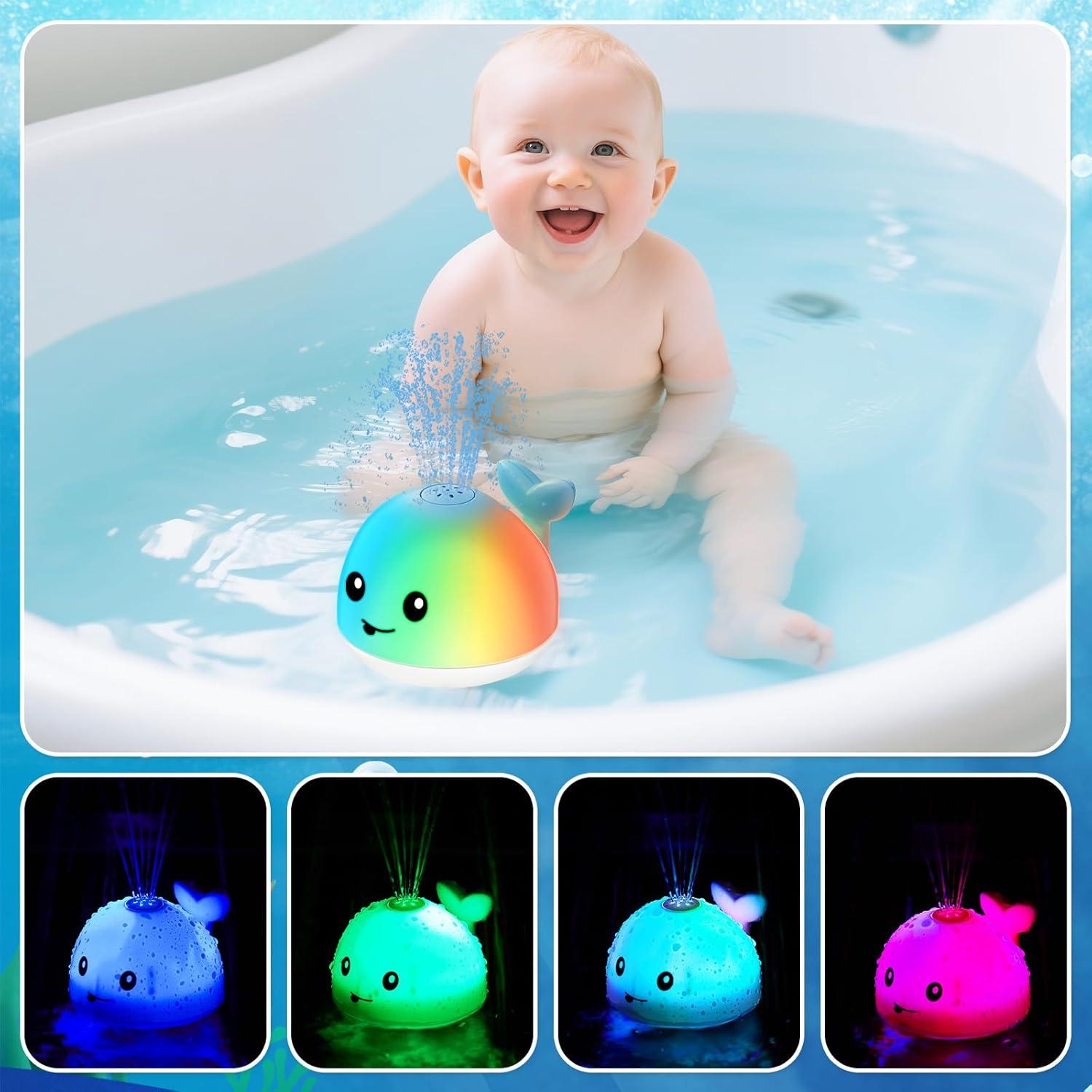 Juguete de Baño Ballena Iluminada para Bebés 6-36 Meses