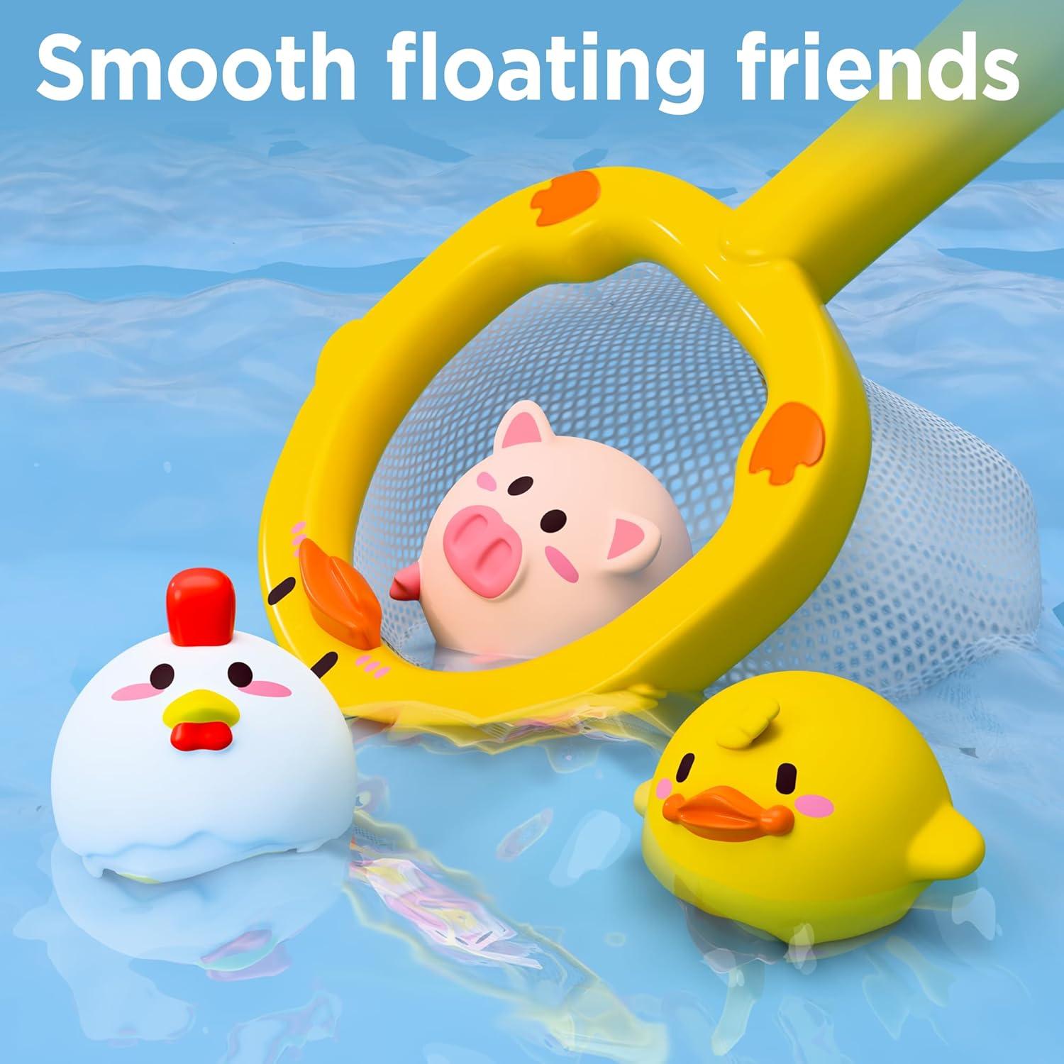 Juguete de baño iPlay iLearn pato nadador con red y molino