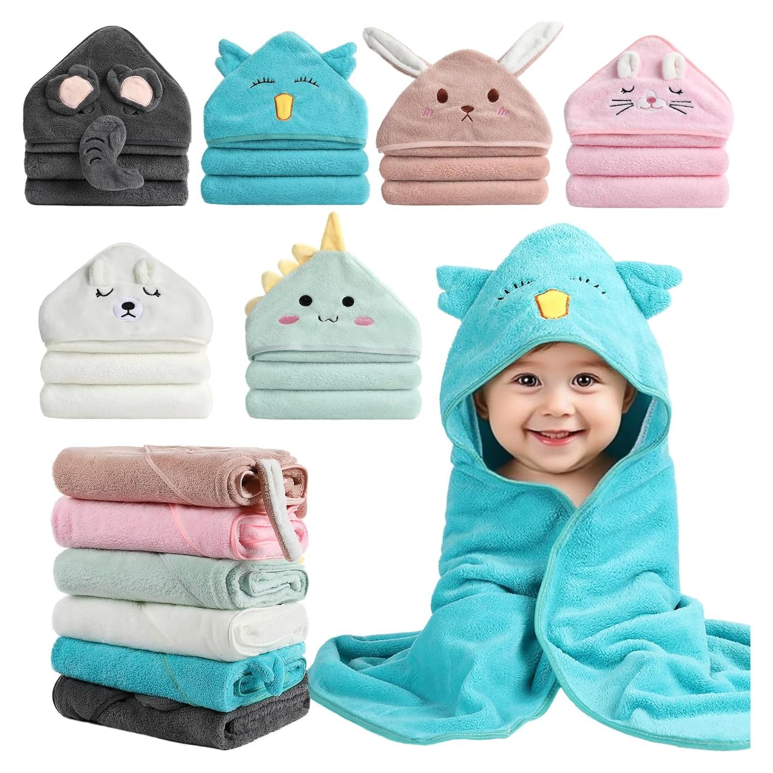 Paquete de 6 Toallas de Baño con Capucha VZZNN 81x81 cm