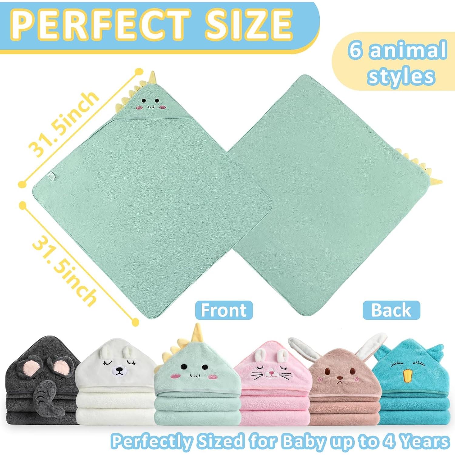 Paquete de 6 Toallas de Baño con Capucha VZZNN 81x81 cm