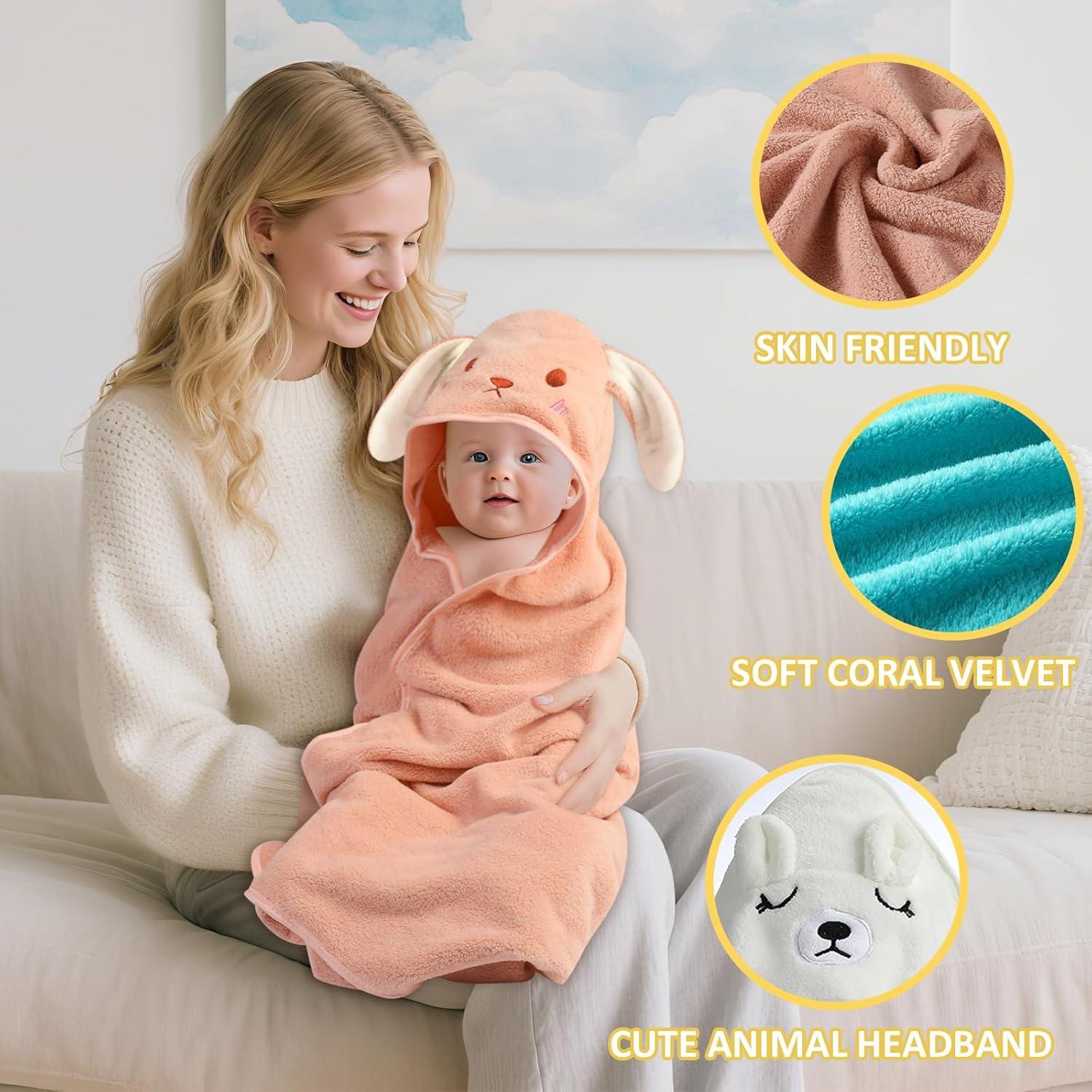 Paquete de 6 Toallas de Baño con Capucha VZZNN 81x81 cm