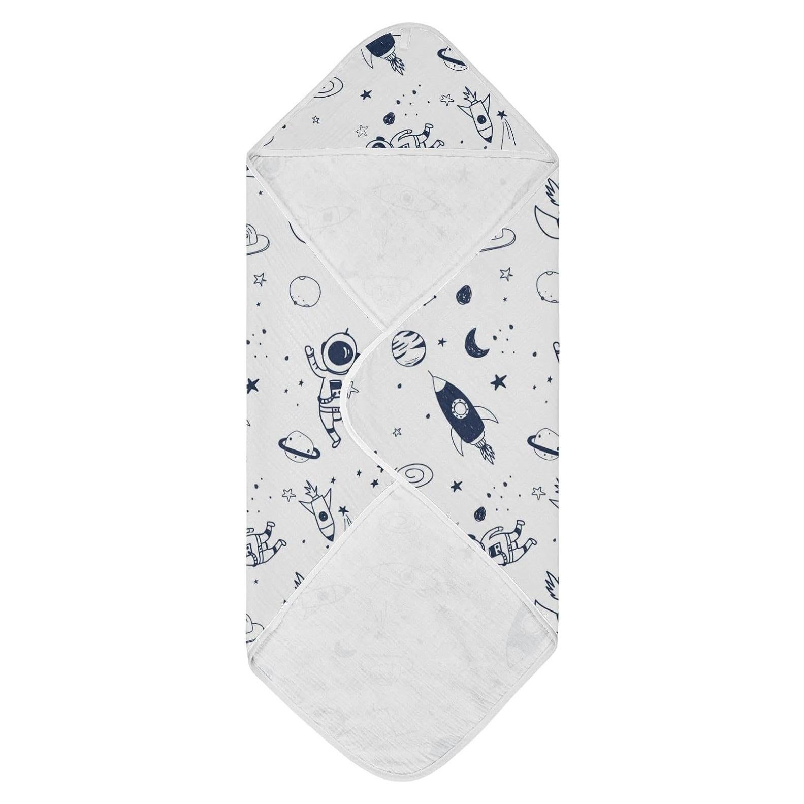 Toalla con Capucha GOODOLD 100% Algodón Patrón Espacial 76.2x76.2 cm