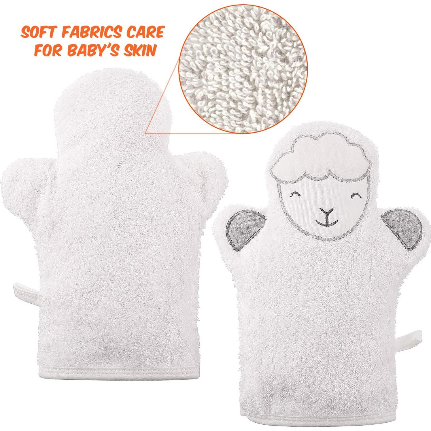 Guantes de Baño para Bebés Shappy - 4 Piezas Animales Suaves