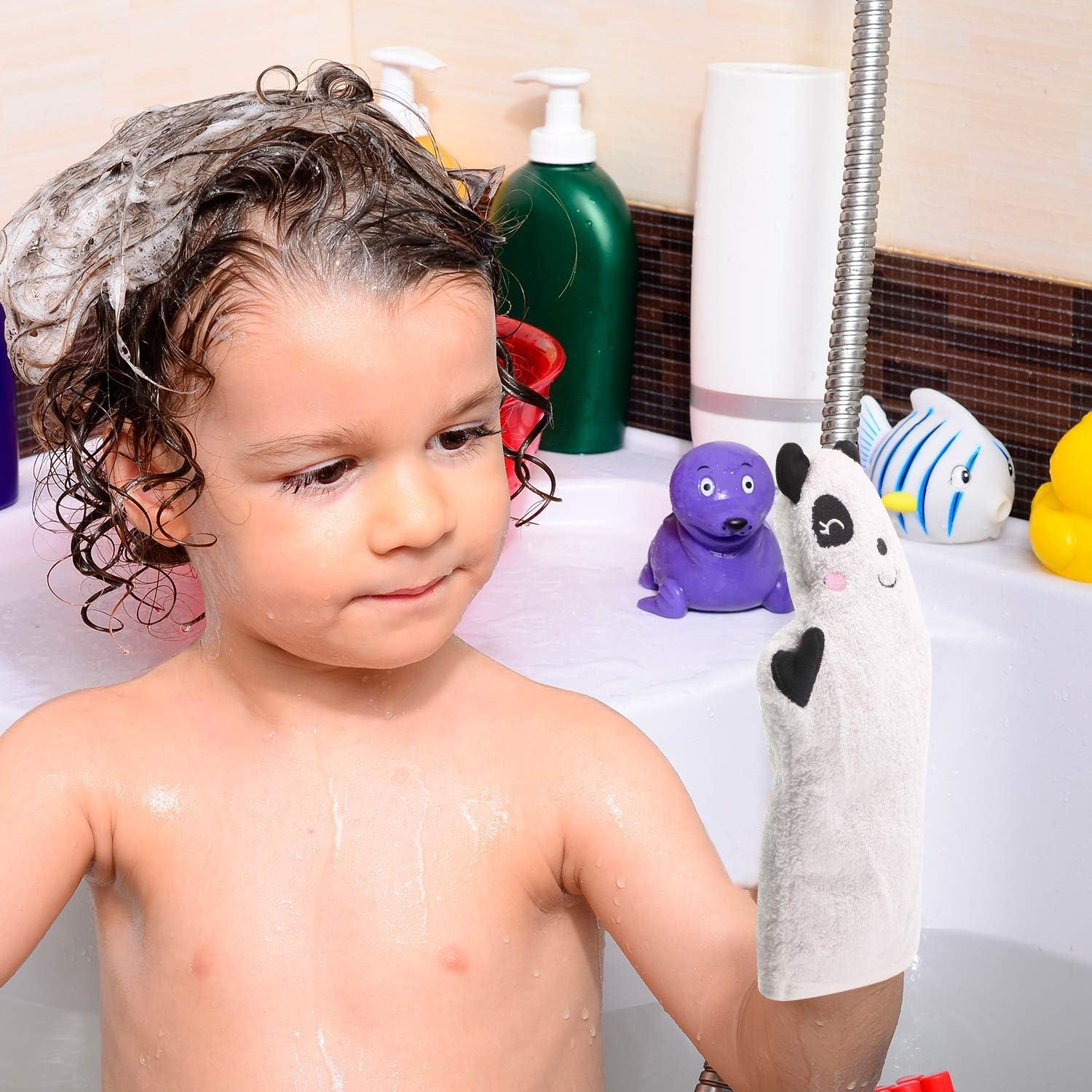 Guantes de Baño para Bebés Shappy - 4 Piezas Animales Suaves