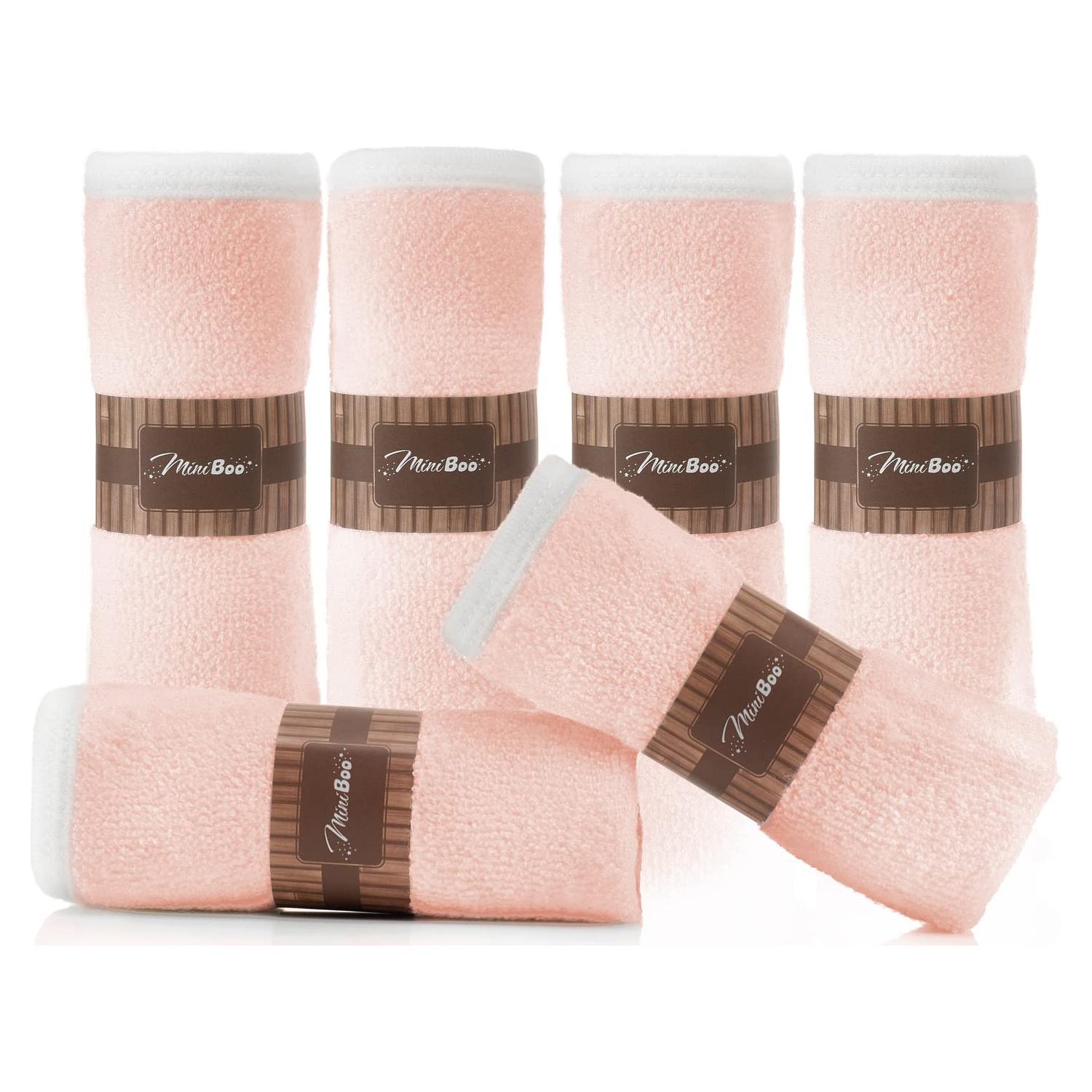 Toallitas Premium para Bebés MINIBOO - 70% Bambú Rosa 6 Pzas