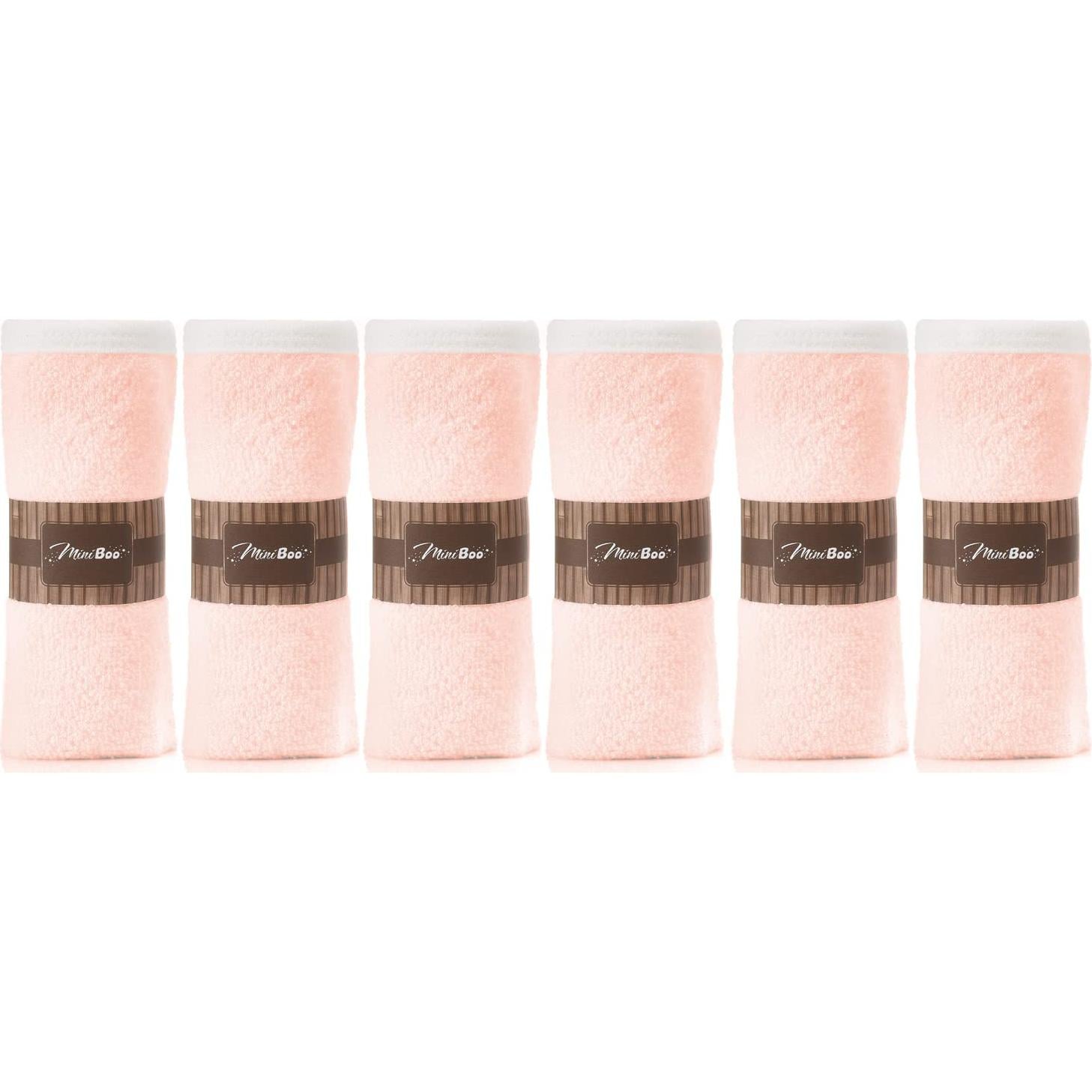 Toallitas Premium para Bebés MINIBOO - 70% Bambú Rosa 6 Pzas