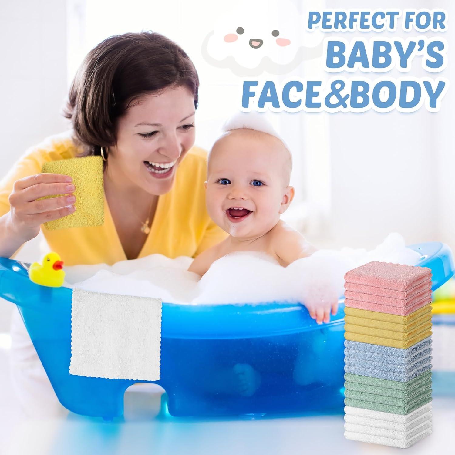 Paños de Baño para Bebés Newwiee 120 Piezas Fleece Coral