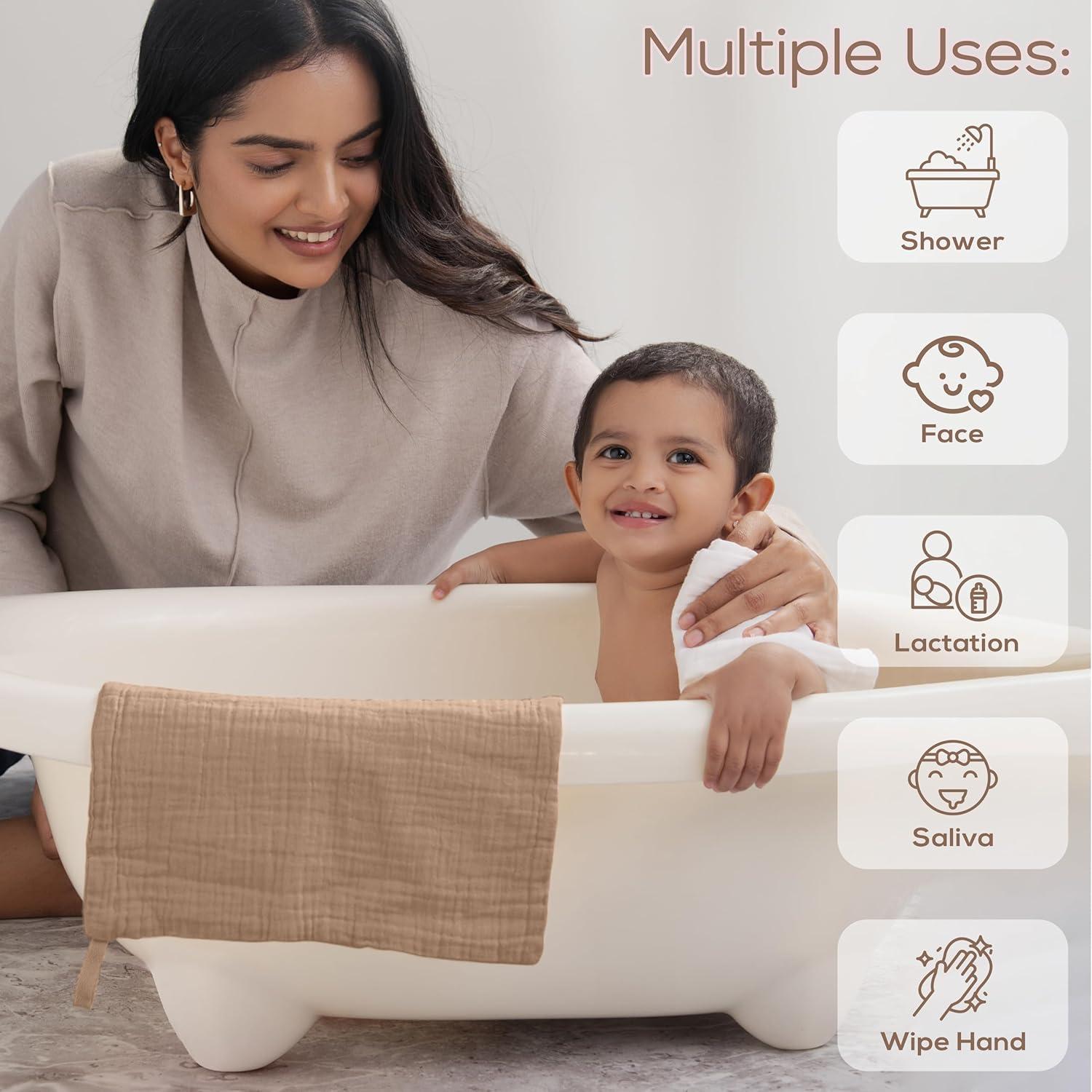 Paño de Muselina para Bebés LILY O LAUREL, 8 Unidades 30.5cm