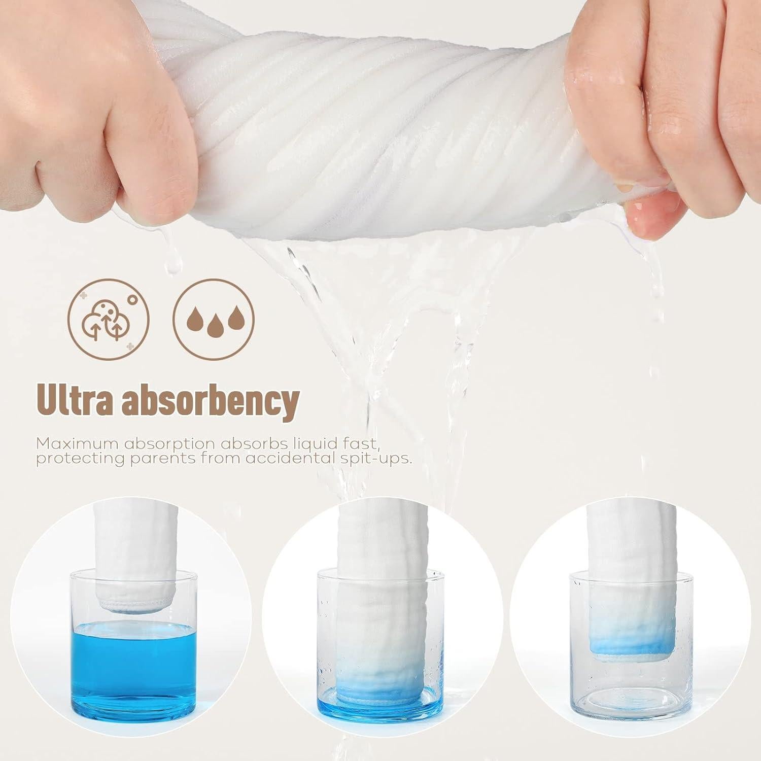 Pañuelos de Eructo Yoofoss 10 Piezas 100% Algodón Orgánico Grande