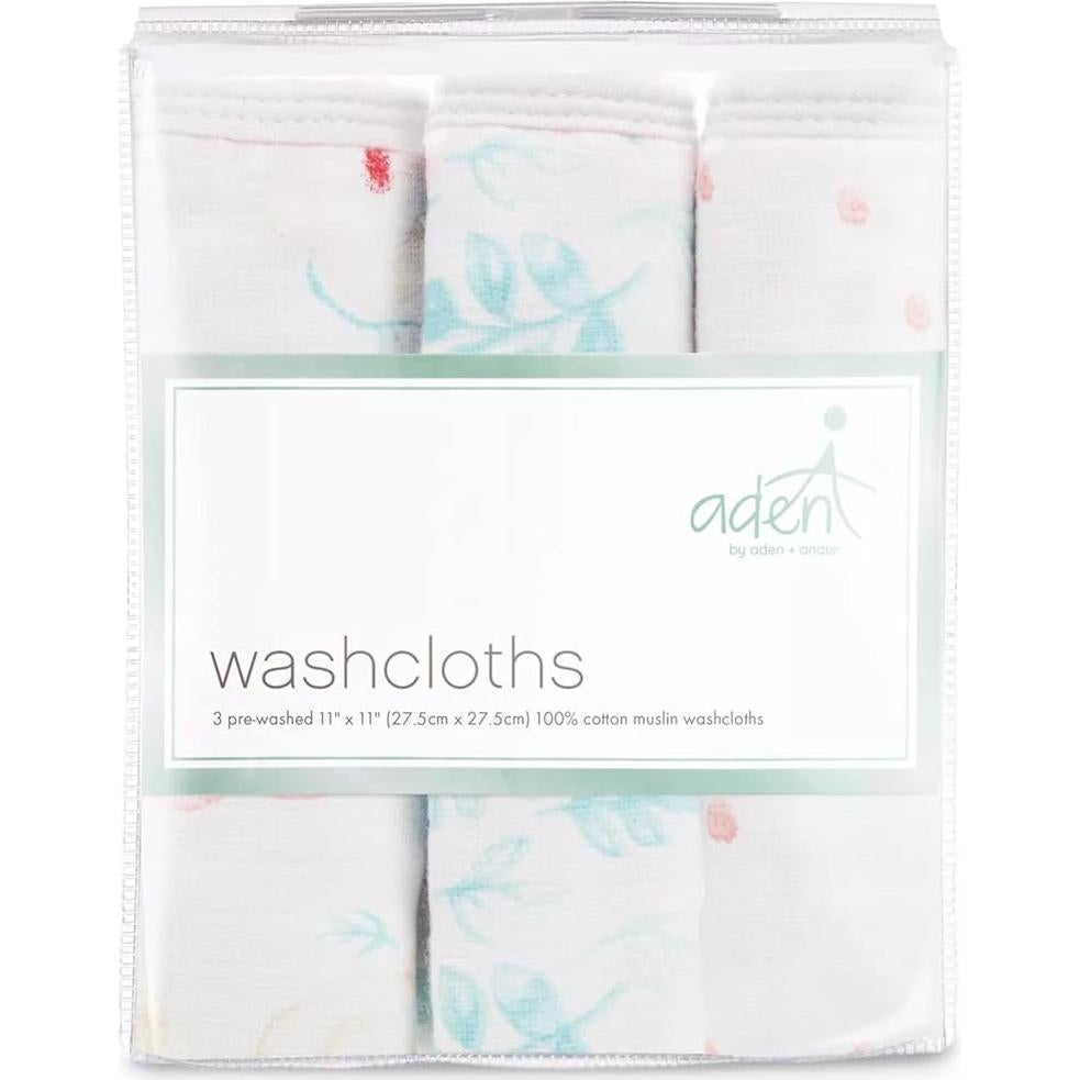 Toallitas Esenciales aden + anais 3-Pack 100% Algodón Floral