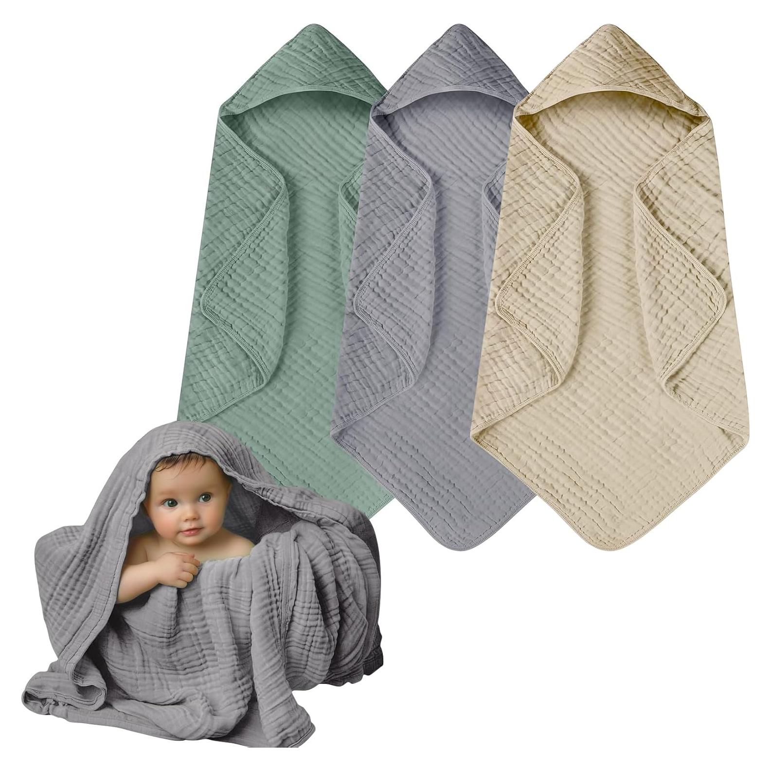 Toallas de bebé con capucha Momsnug - 3 unidades de 88.9 cm - Algodón